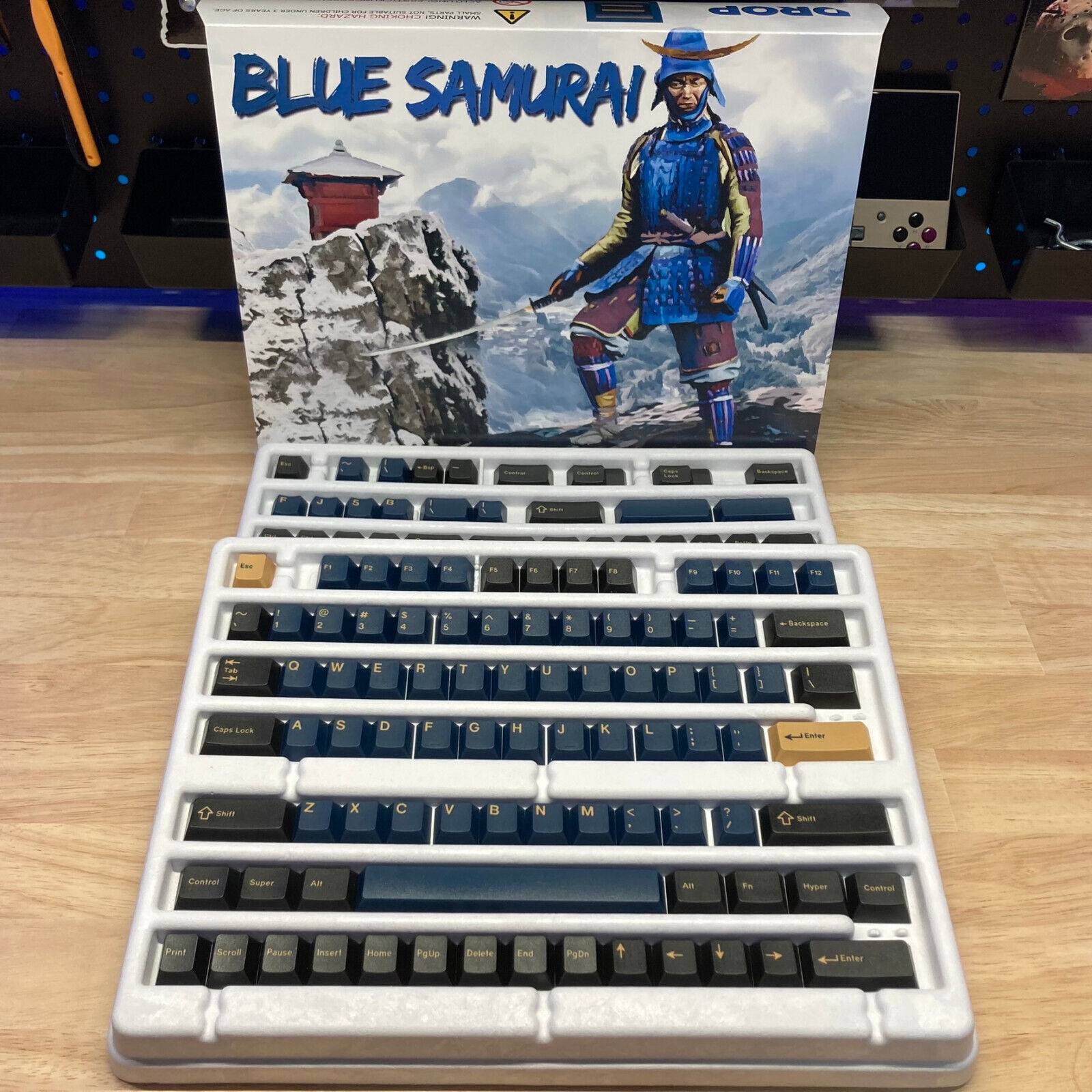 *Drop + RedSuns GMK Blue Samurai Keycap Set - Base Kit (Full Size Layout)*