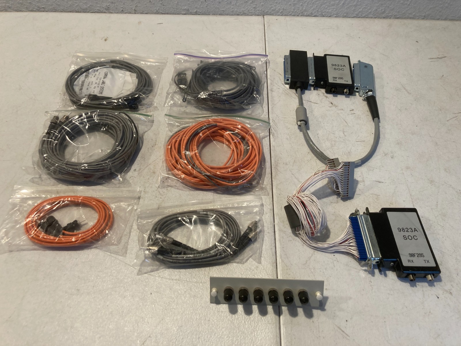 Lot 2 Lucent Avaya Definity 9823A SOC Fiber Optic Transceivers Cables