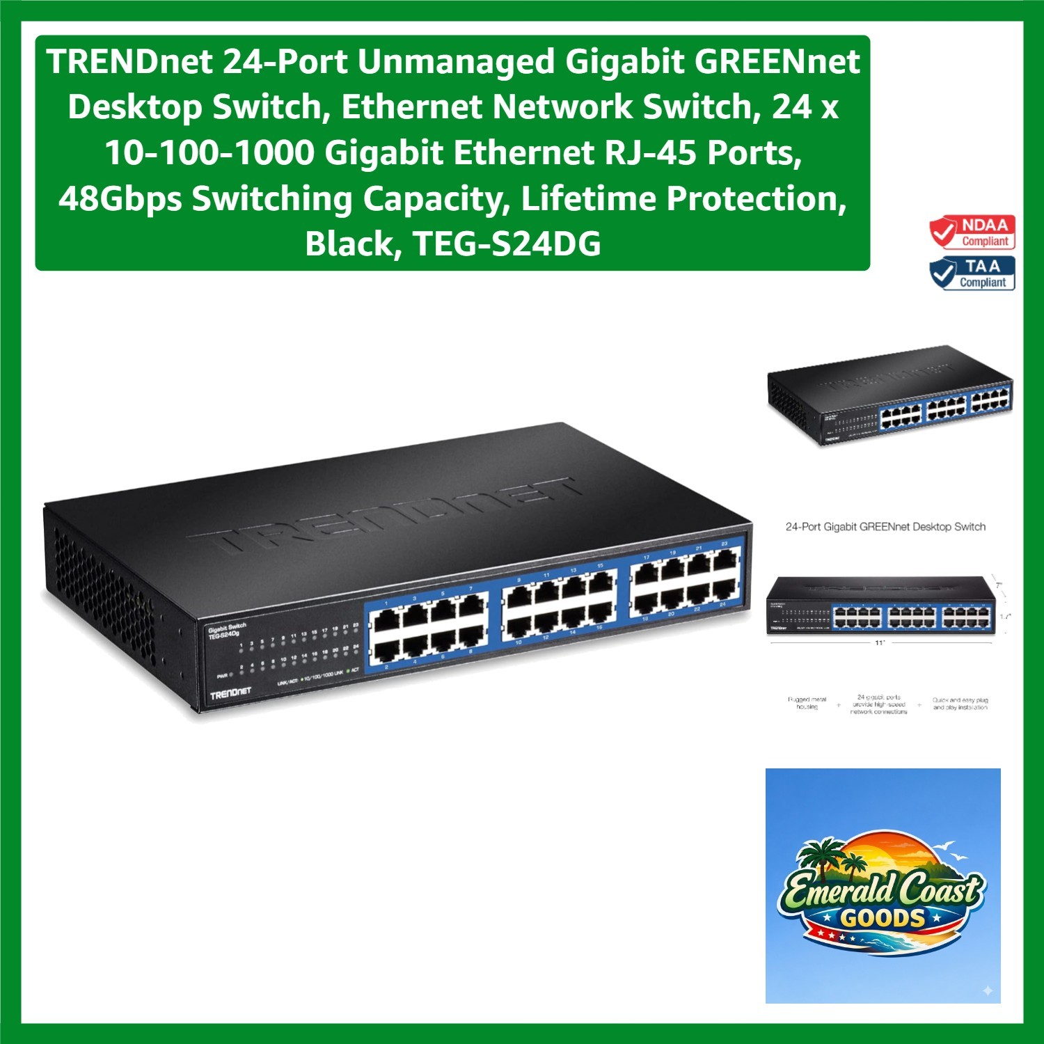 High-Performance 24-Port Gigabit Desktop Switch with 48Gbps Capacity - TEG-S24DG