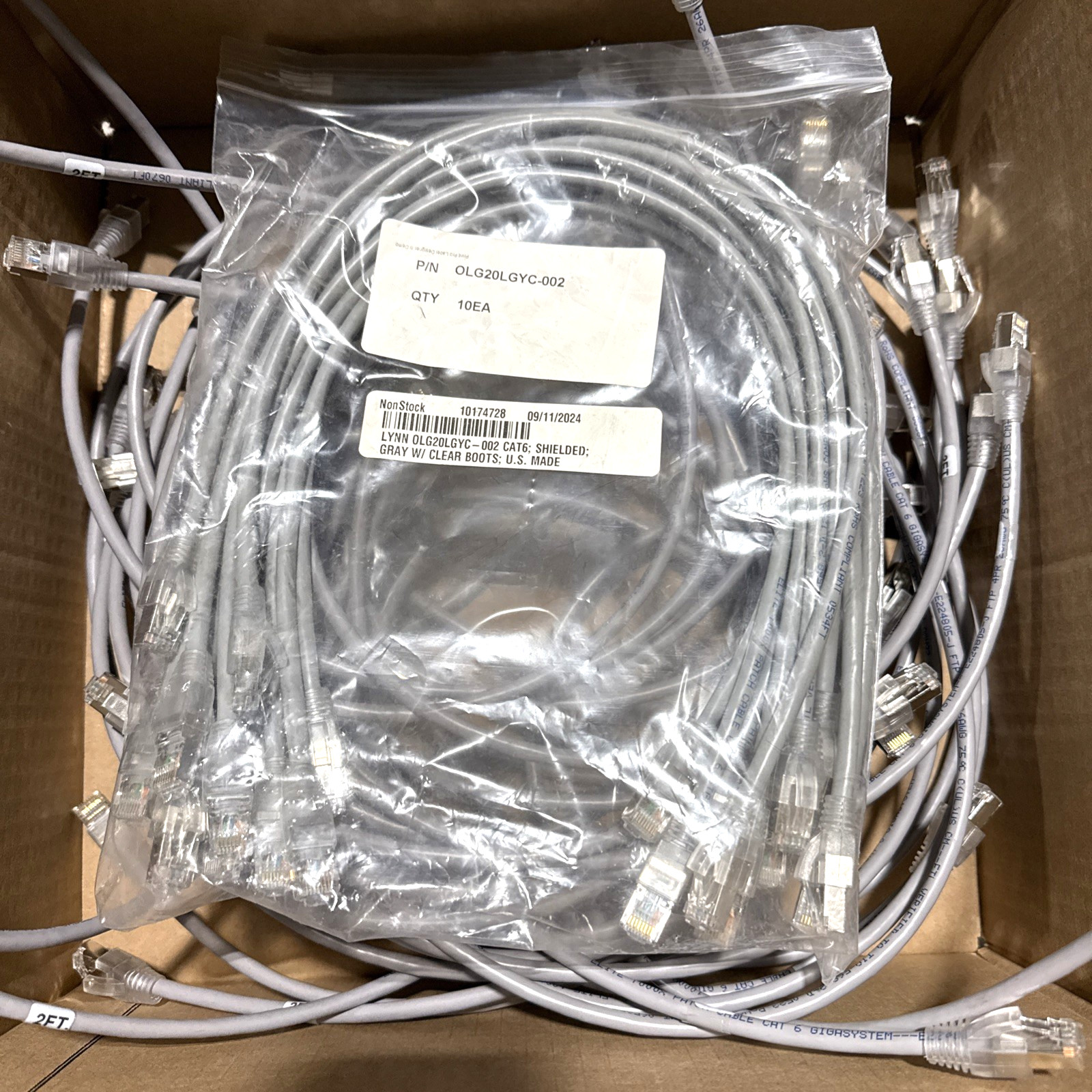 Lynn Electric CAT6 Optilink+ Shielded Ethernet Patch Cable 2ft (PACK OF 50) NEW