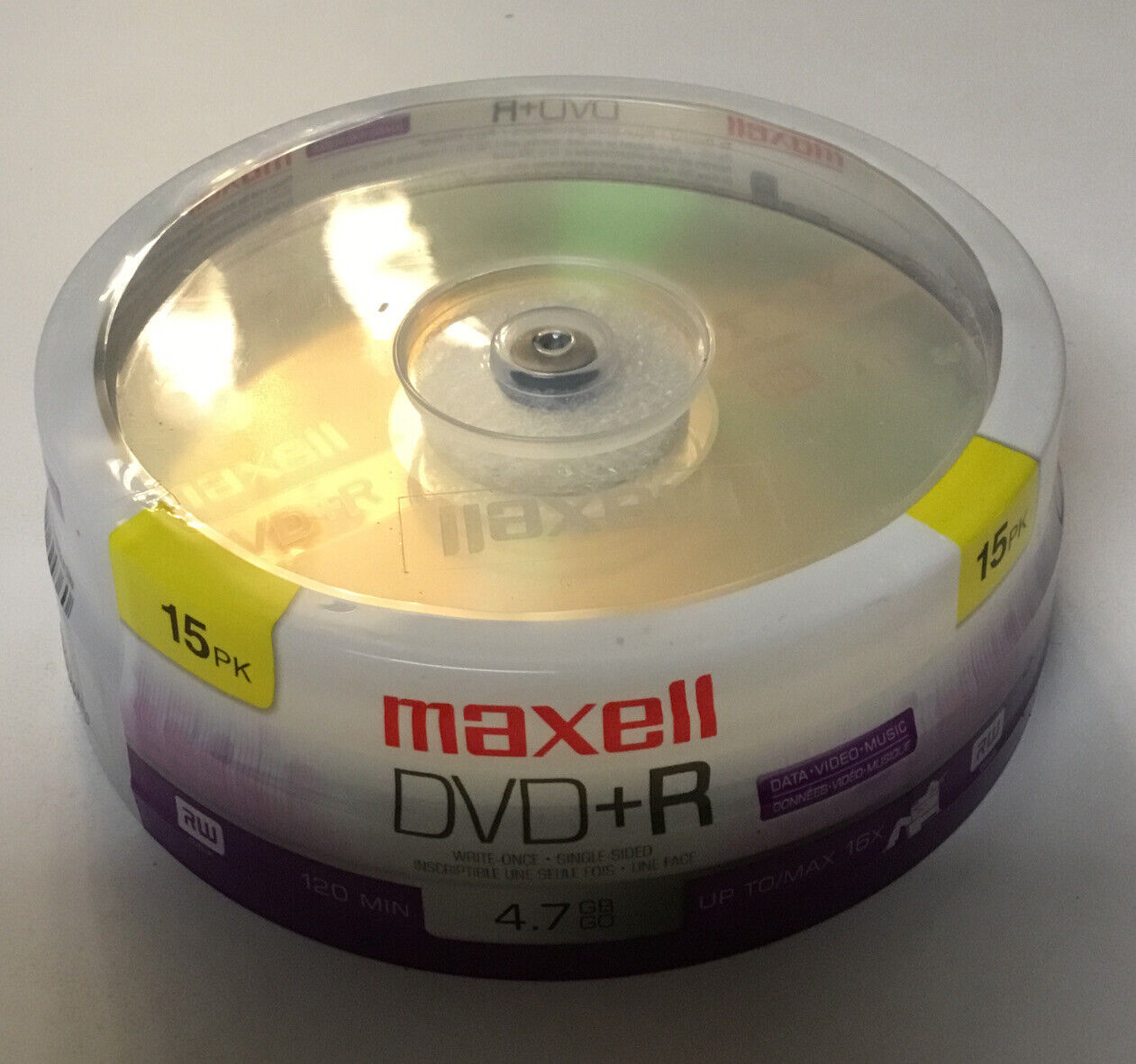 15 PK Maxell Maxdata DVD+R 4.7 GB 120 min Write Once with 16X Write Speed