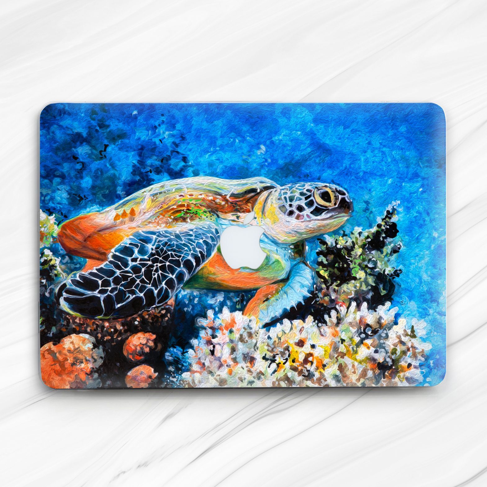 Colorful Sea Turtle Painting Ocean Hard Case For Macbook Neo Pro 16 14 Air 13 15