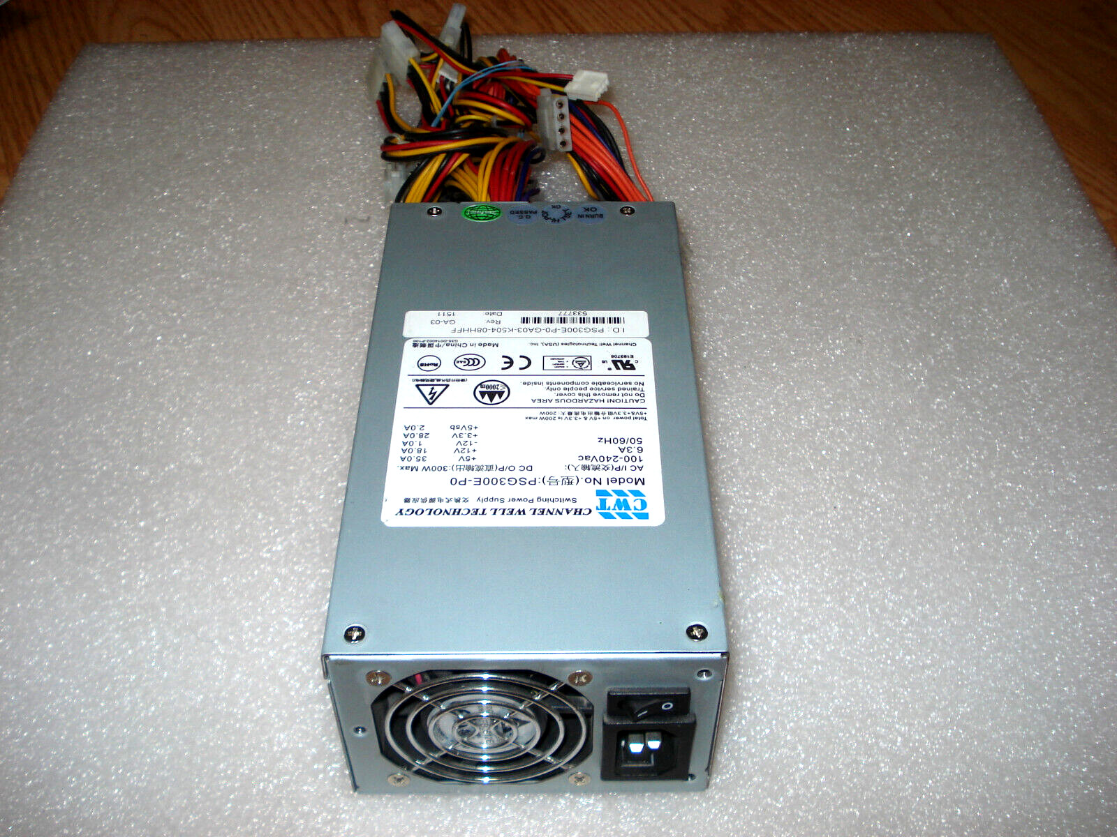 CWT CHANNEL WELL TECHNOLOGY PSG300E-PO POWER SUPPLY 300W (Tested)