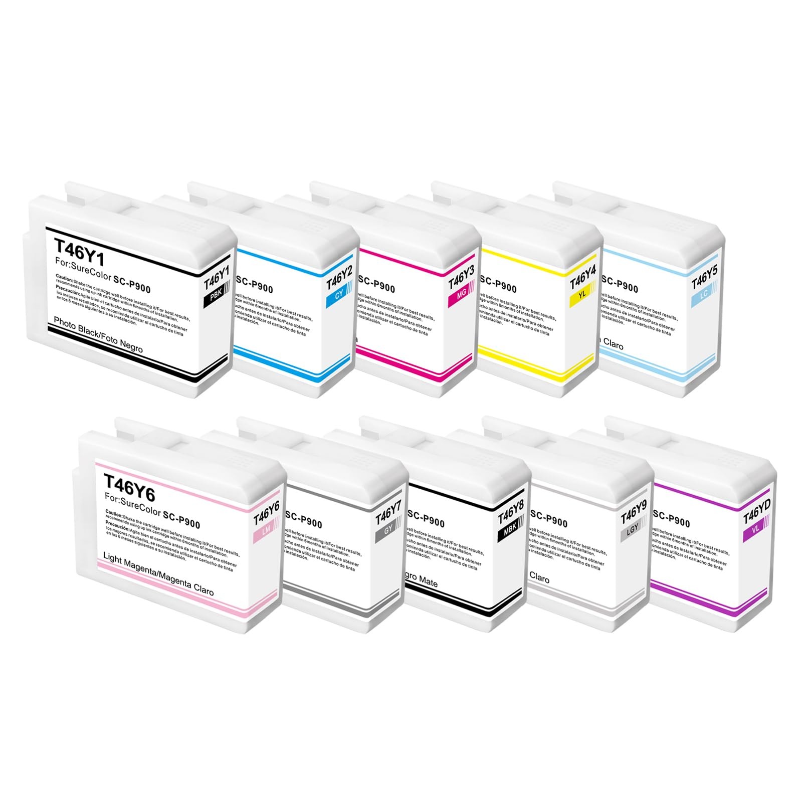 T46Y Ink Cartridges 10-Pack T46YD00 T46Y100 T46Y200 T46Y300 T46Y400 T46Y500 T...