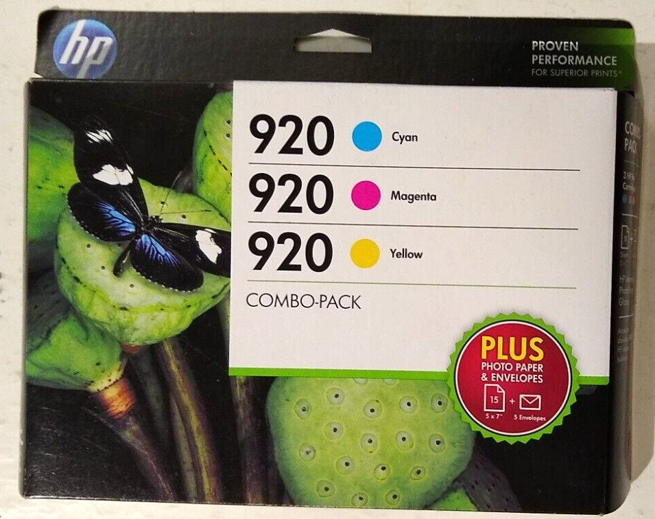 Genuine HP 920 CMY B3B30FN Tri-Color Ink Cartridge Sealed OfficeJet 6500 7500A