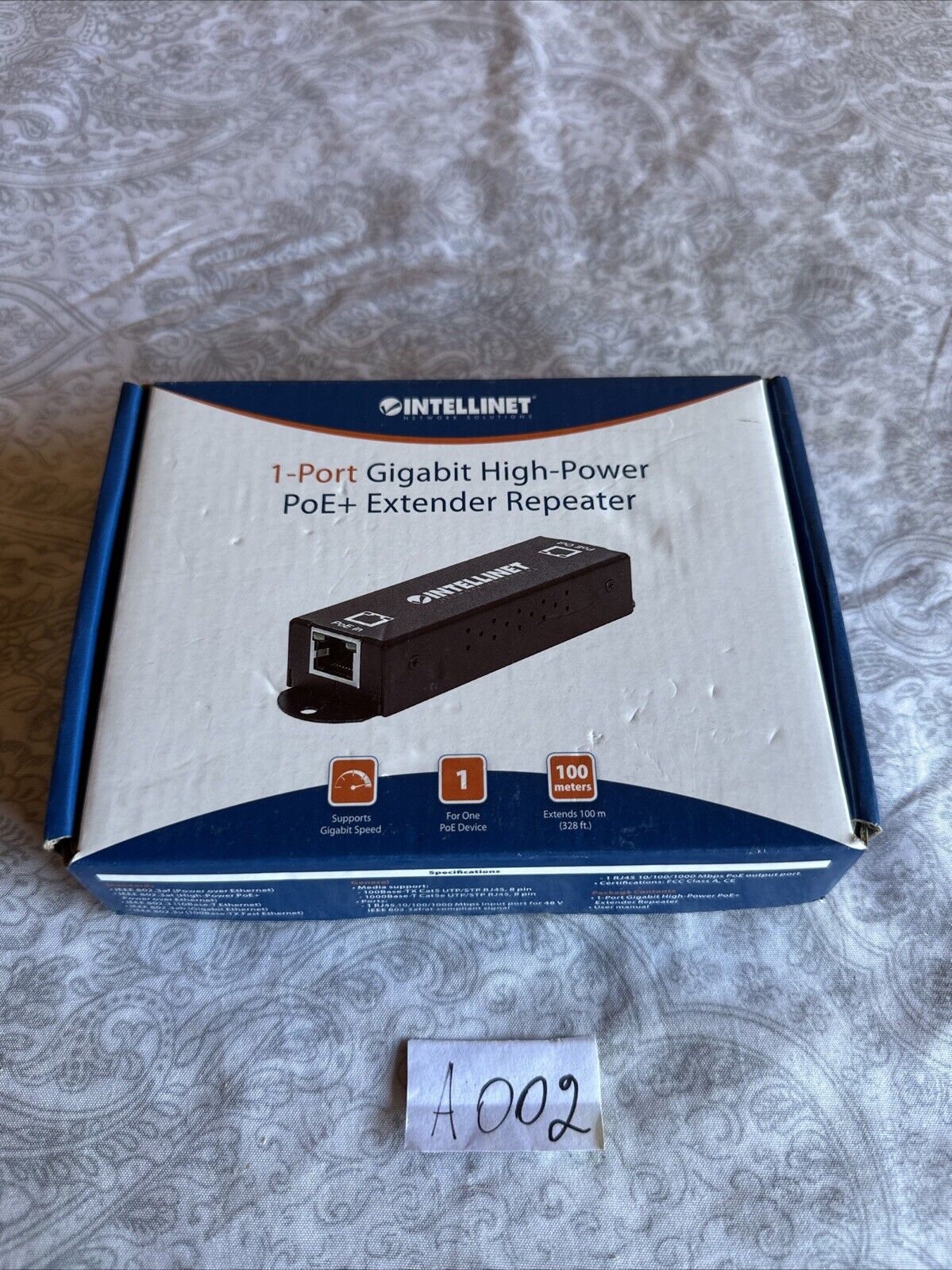 New Sealed Intellinet 1-Port Gigabit High Power PoE+ Extender Repeater 560962