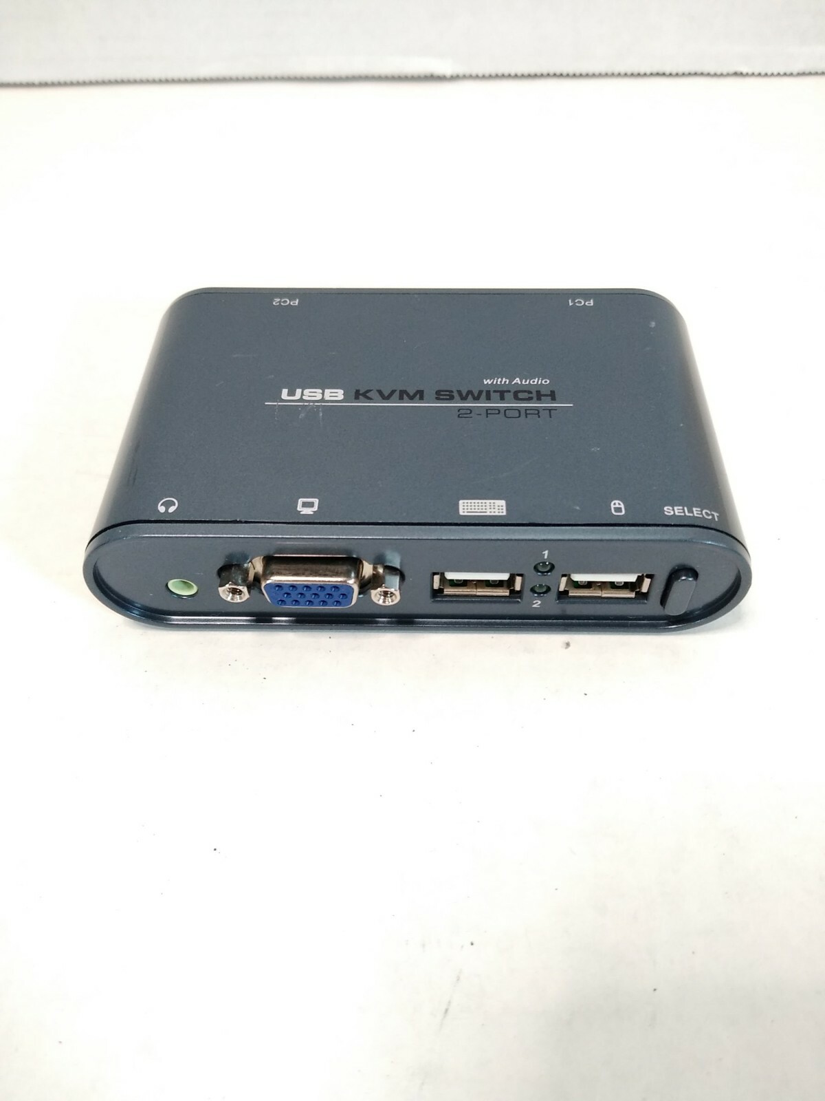 Elecom 2-Port KVM Switch USB VGA Audio Dual Computer Monitor Sharing Device