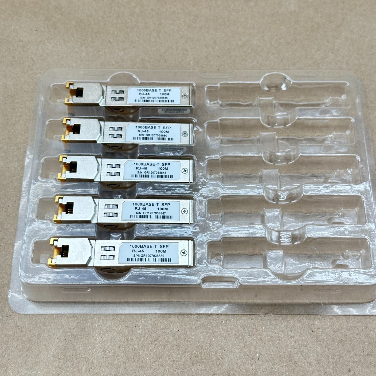 Lot of 5 Generic 1000BASE-T SFP RJ45 Copper Transceivers 100M Open Box
