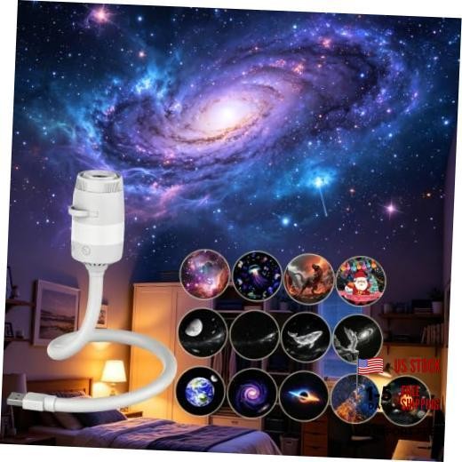 Galaxy Projector Night Light, 2-in-1 USB Portable Galaxy Star Projector Night