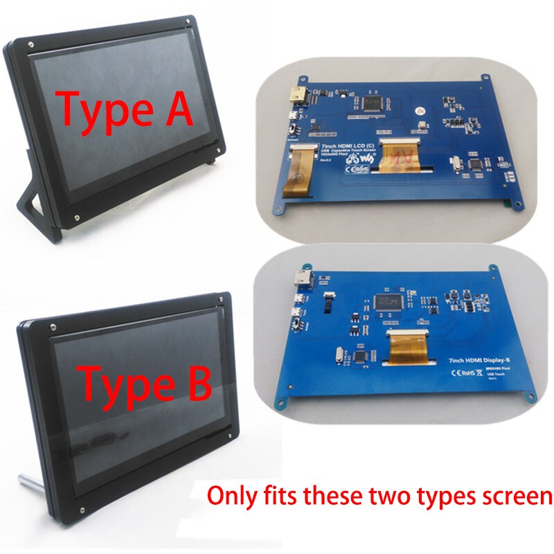Durable 7'' Touch Screen Display Case HDMI HD Monitor Stand For Raspberry Pi