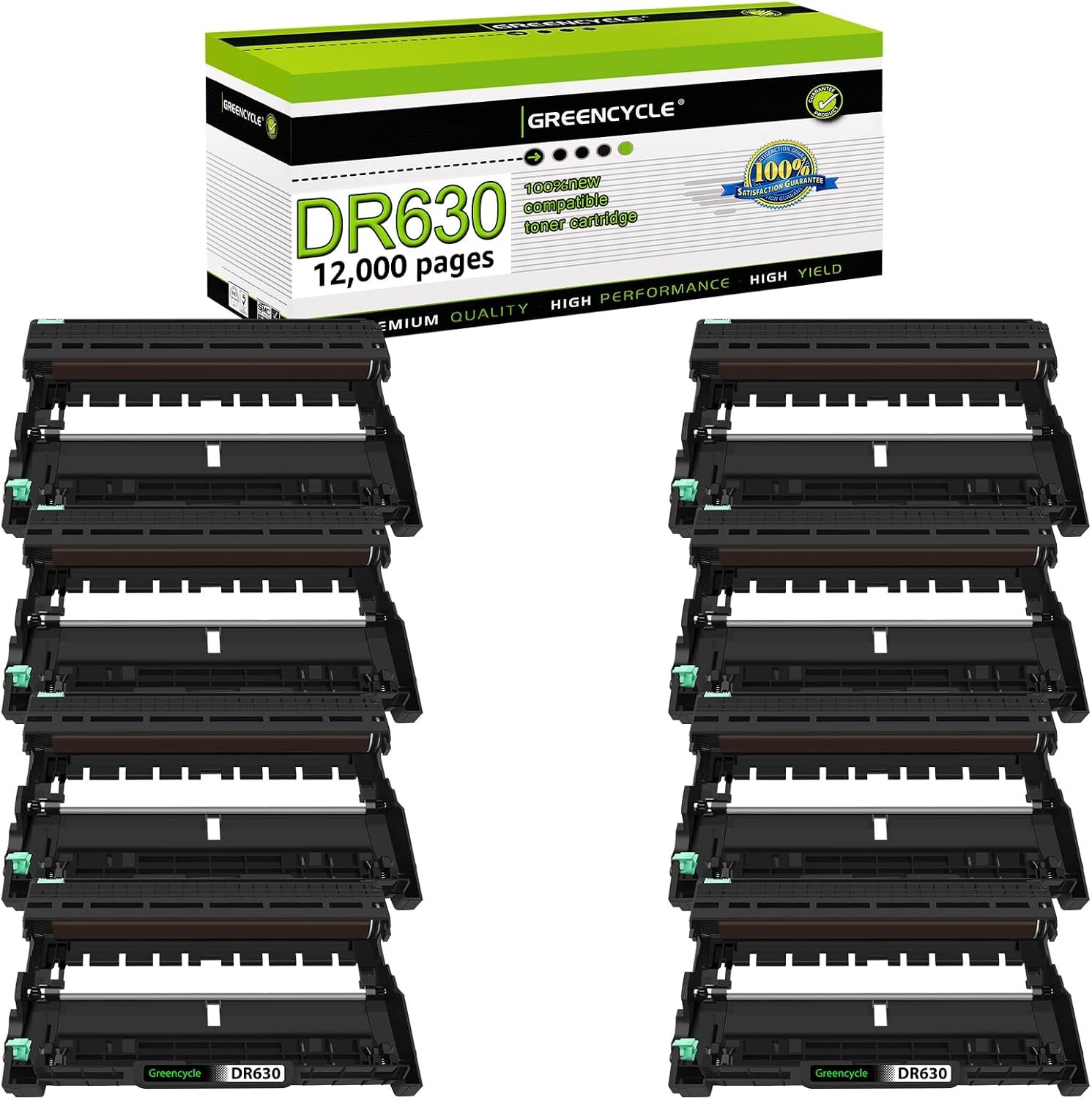 8 Pack DR630 Drum Unit Compatible with Brother HL-L2320D HL-L2340DW HL-L2380DW