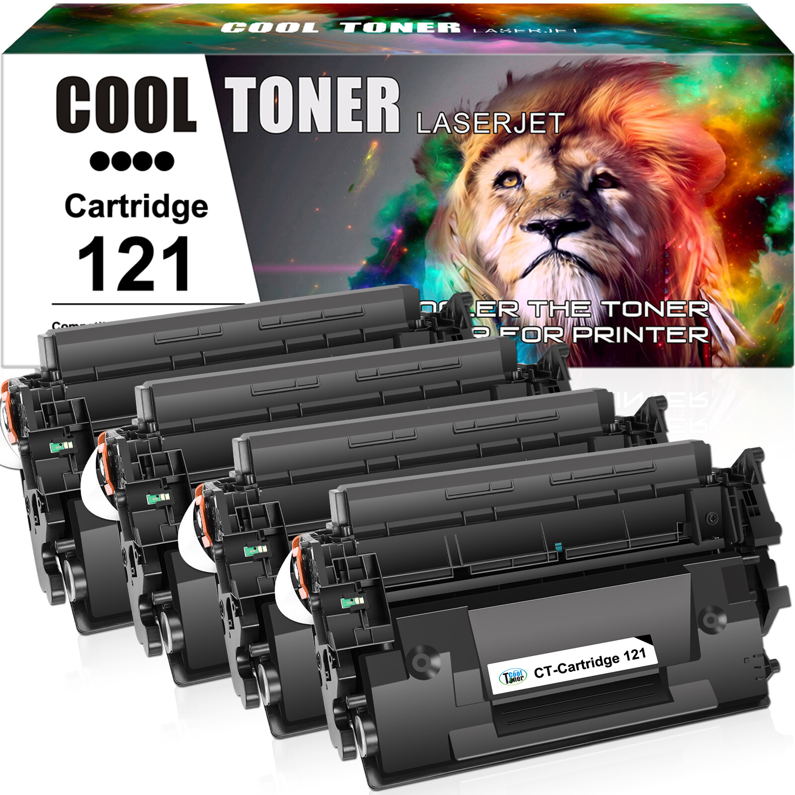4PK CT Premium 121 Black For Canon ImageClass D1650 D1620 Compatible Toner