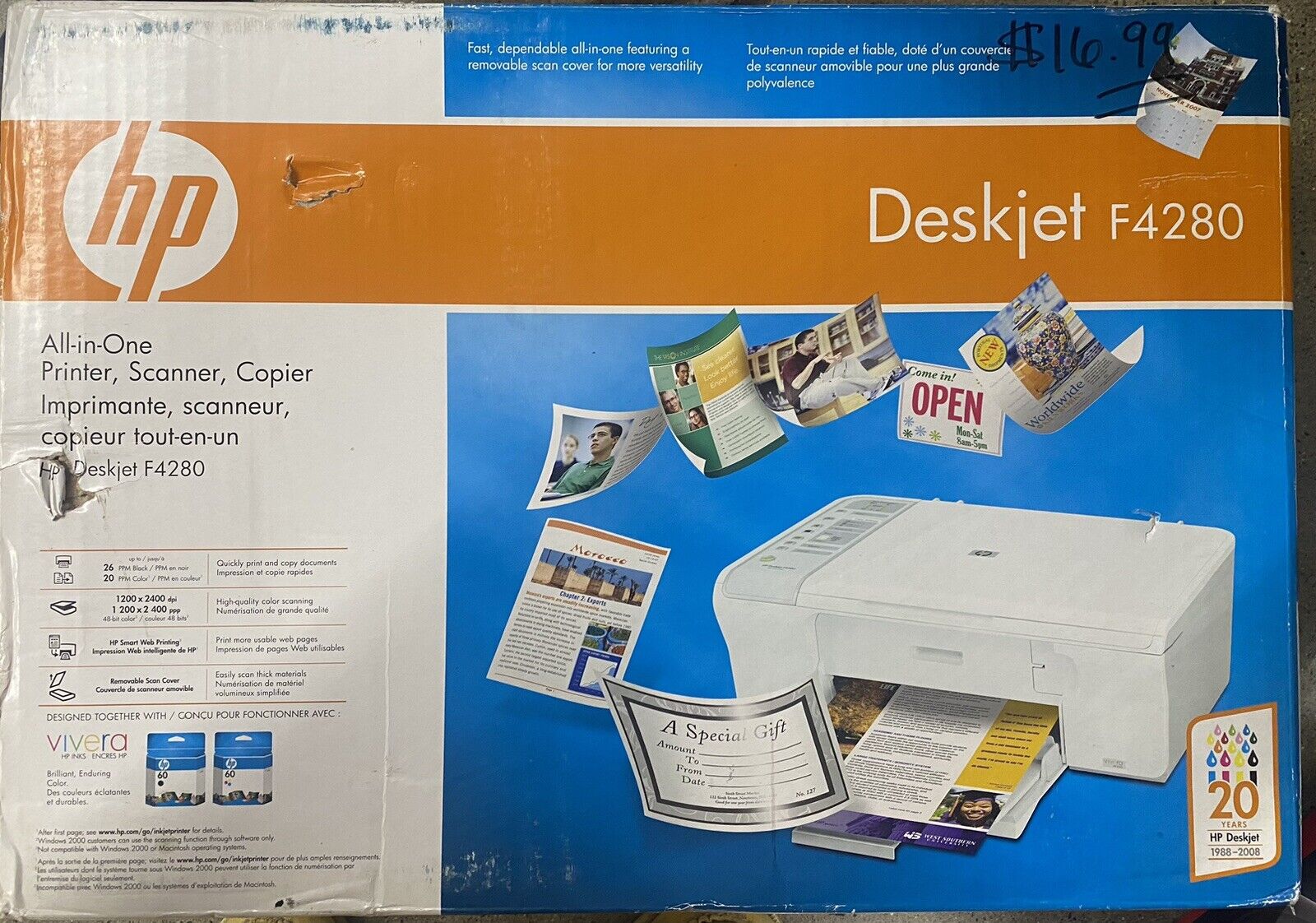 HP Deskjet F4280*New in Sealed Box *Color Printer/Scanner/Copier