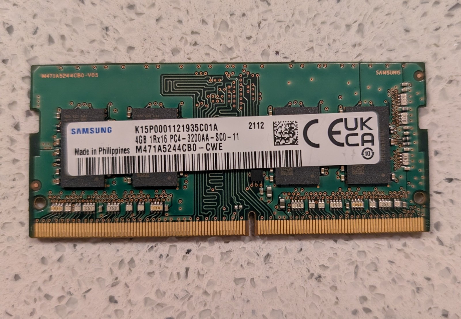 M471A5244CB0-CWE OEM SAMSUNG LAPTOP MEMORY 4GB 1Rx16 PC4-3200AA-SC0-11 TESTED US