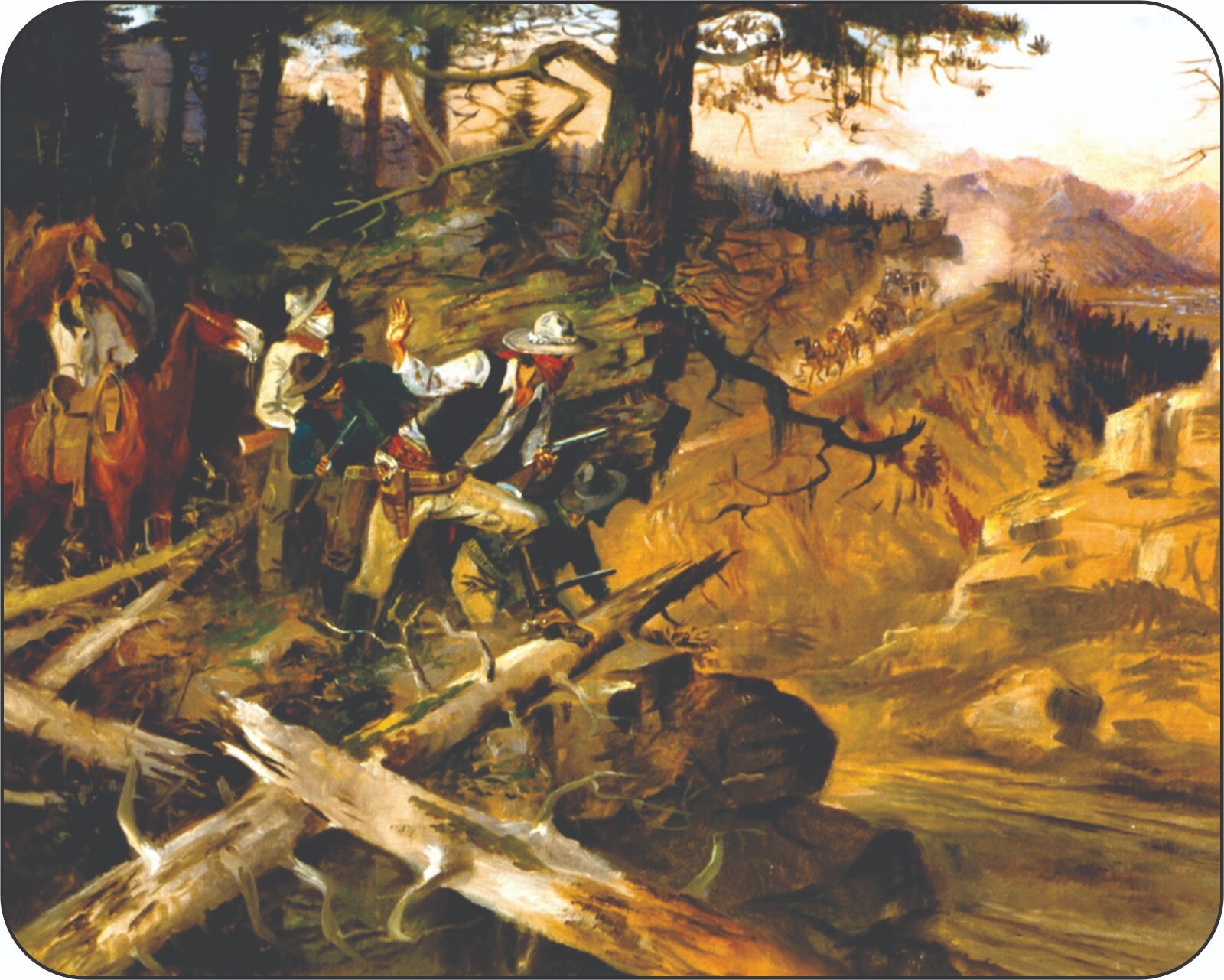 Ambush By Charles Russell  Mouse Pad  7 x 9 Cowboy Paintings Old West