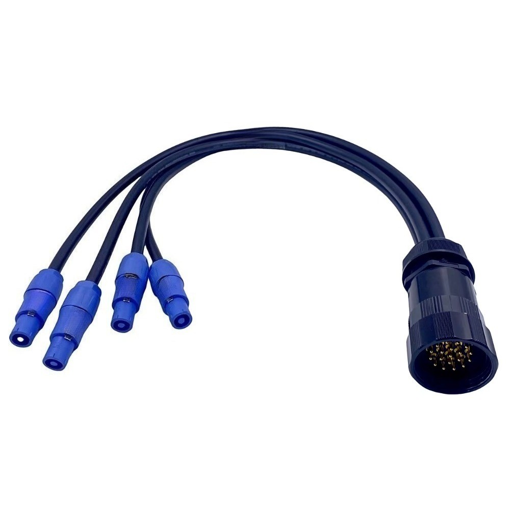 19 PIN Socape to 4ChannelsFor Powercon Connectors Breakout Cable 5meter