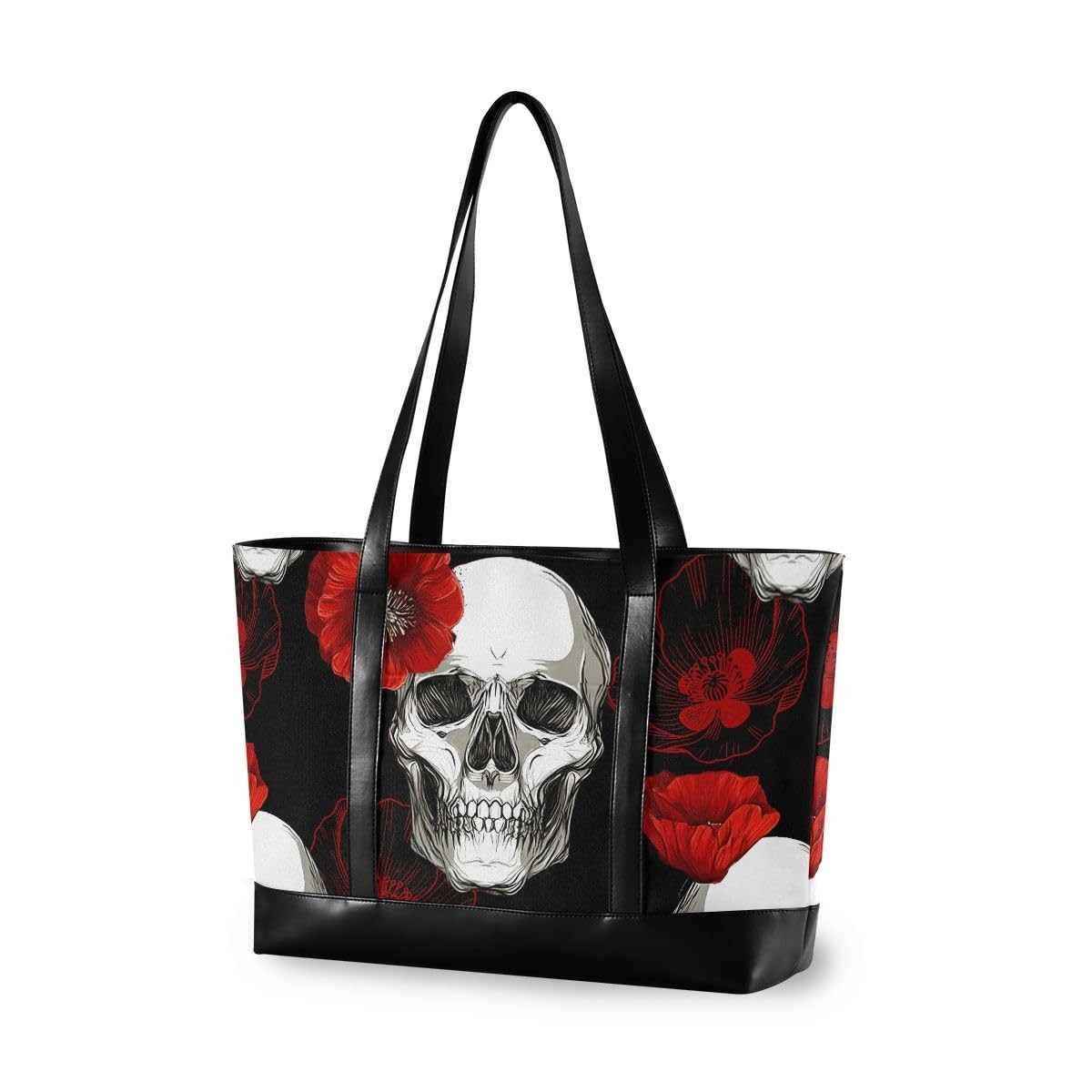 Skull And Red Roses Laptop Tote Bag,Fits 15.6 Inch 1 size, Multi