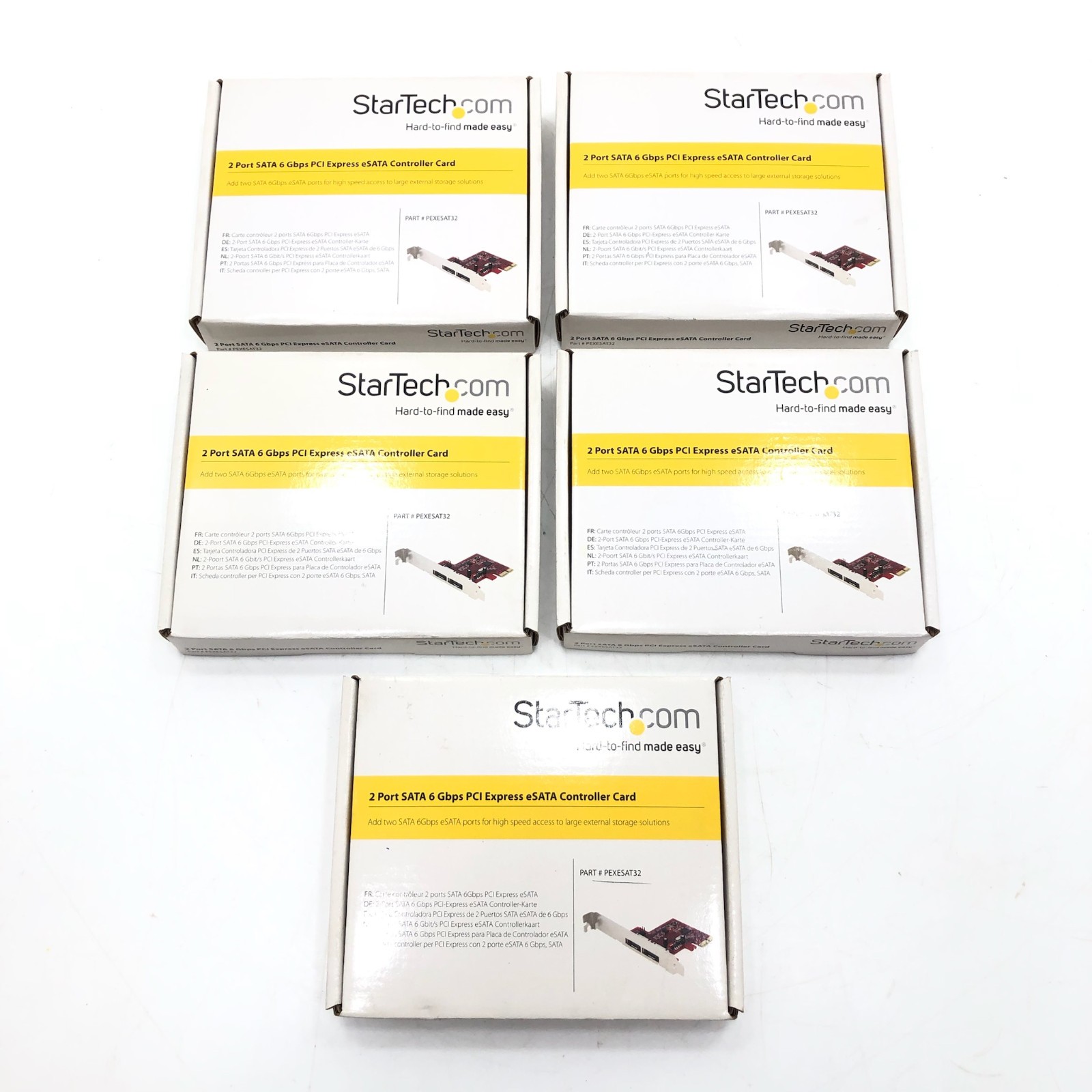 NEW Lot (5) StarTech PEXESAT32 2-Port SATA 6 Gbps PCI Express eSATA Control Card