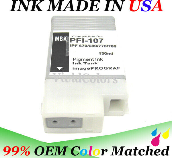 VC Compatible 130ml PFI-107 ink Cartridge for Canon iPFs printers PFI107