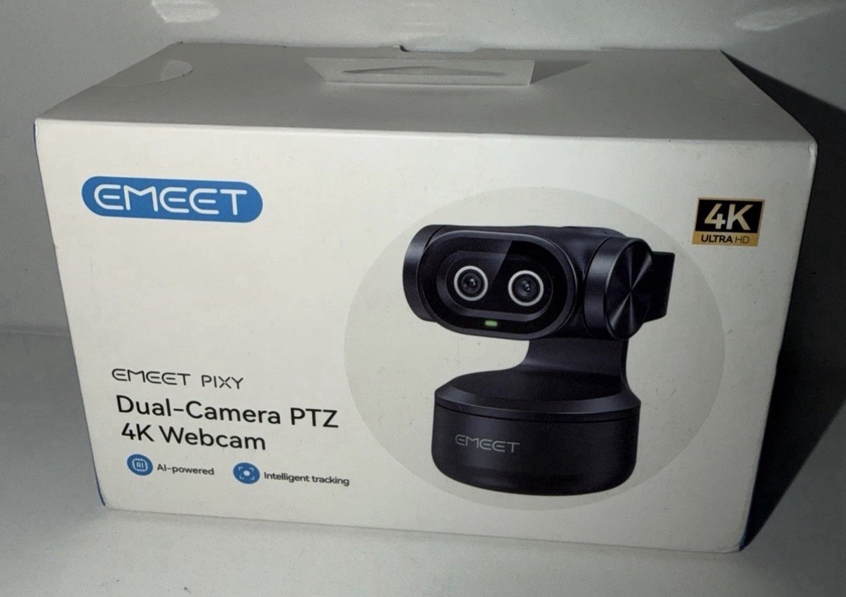 EMEET PIXY 4K AI Dual-Camera Webcam with Gesture Control & Tracking. New Sealed