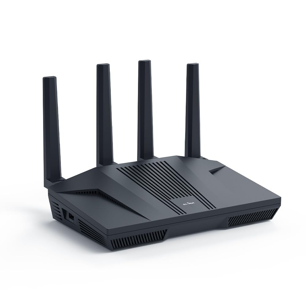 GL.iNet GL-MT6000 Flint 2 Wi-Fi 6 Gaming Router Dual 2.5G Ports Black