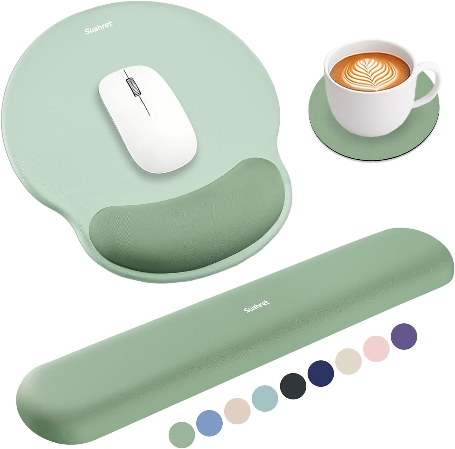 Mouse Pad and Keyboard Wrist Rest, 3-in-1 Gel Memory Foam Ergonomic Mouse Pad...