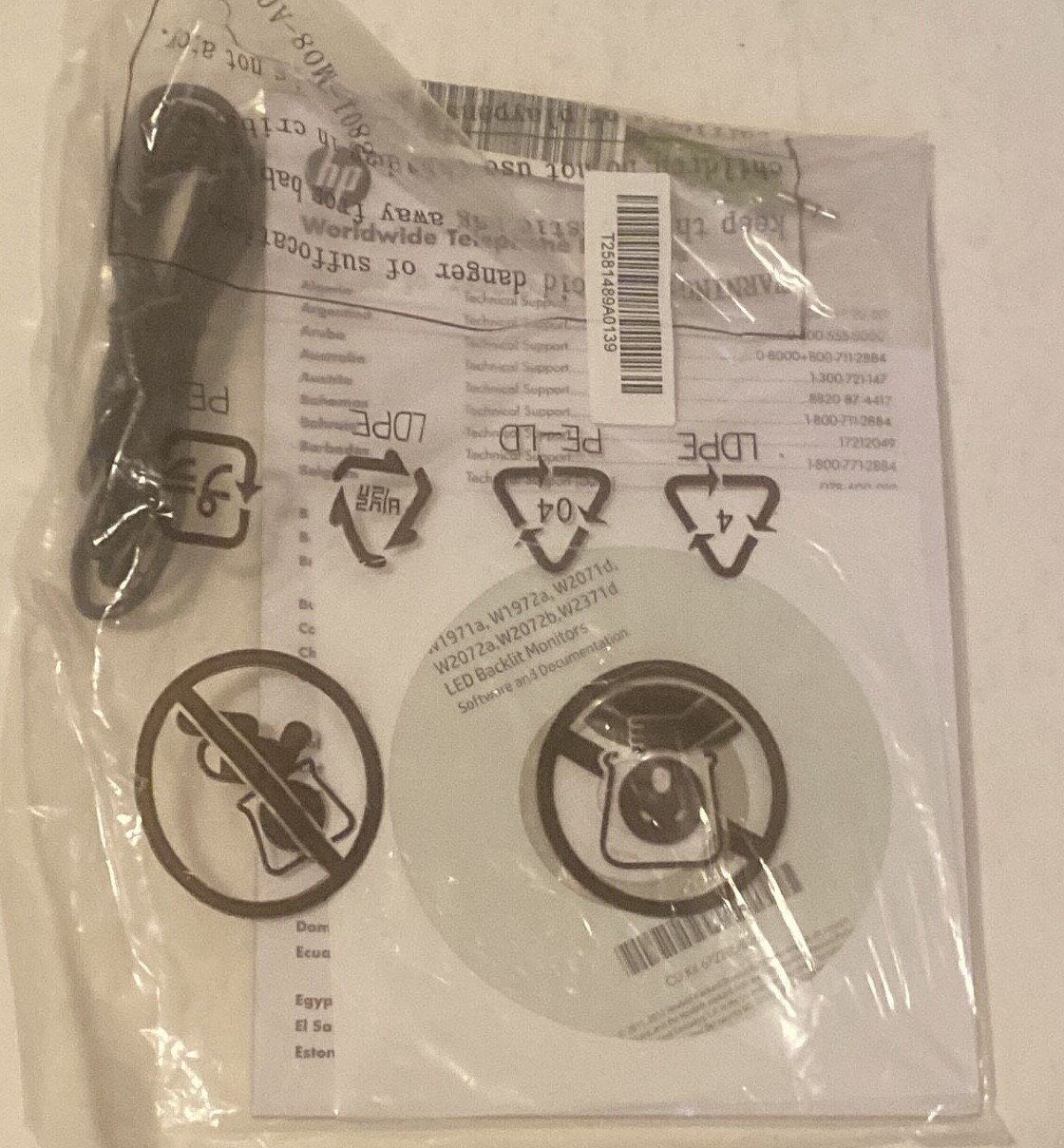 HP Driver SOFTWARE CD Kit 672285-B26 for led monitor W2072A W2072B LV2011  