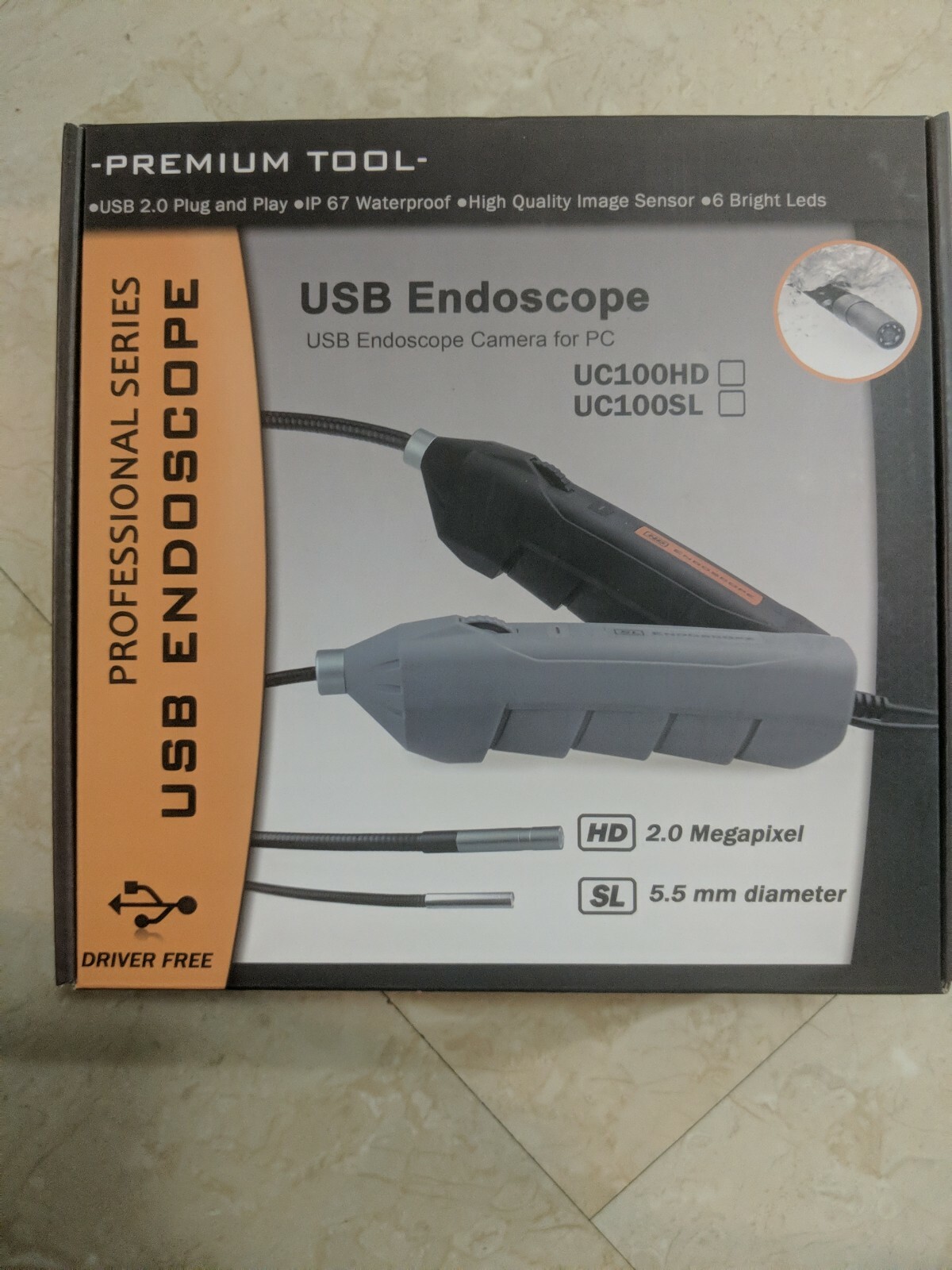 USB Borescope Inspection Camera 2MPixel 1600x1200 waterproof IP67