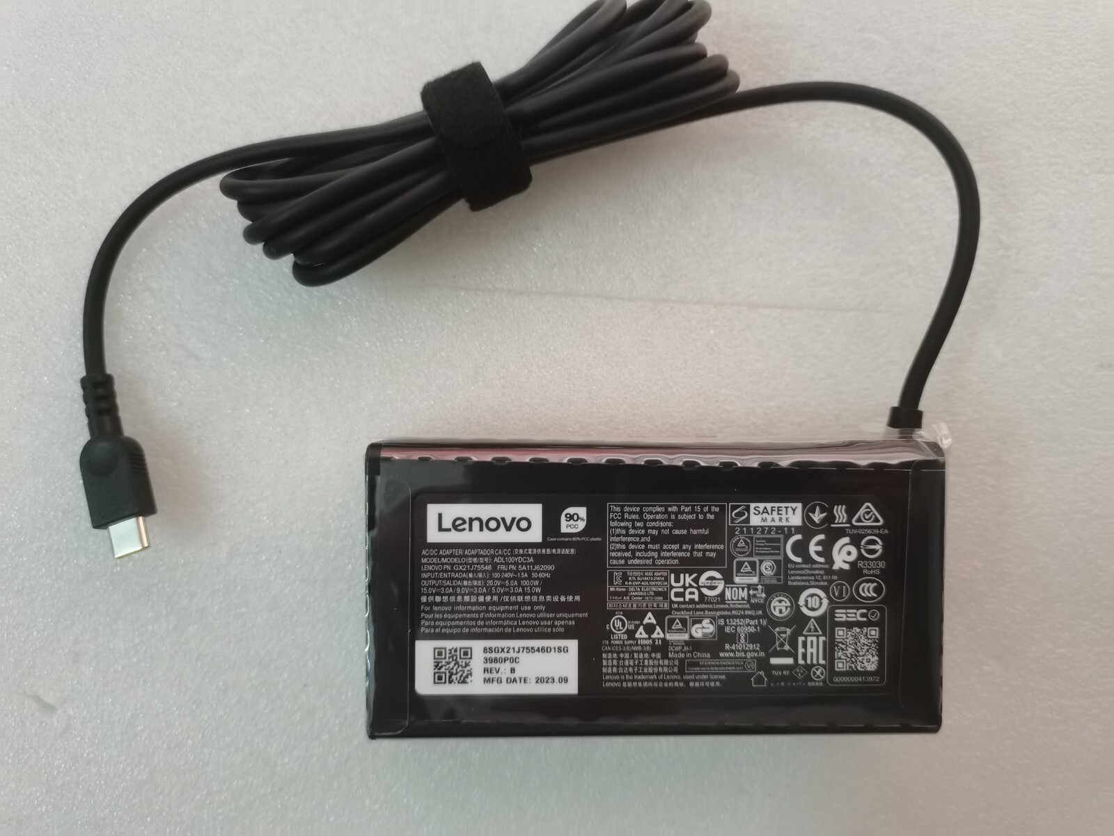 For Lenovo Slim 7 Pro X 14ARH7 Lenovo USB-C 100W ADL100YDC3A AC Adpater Original