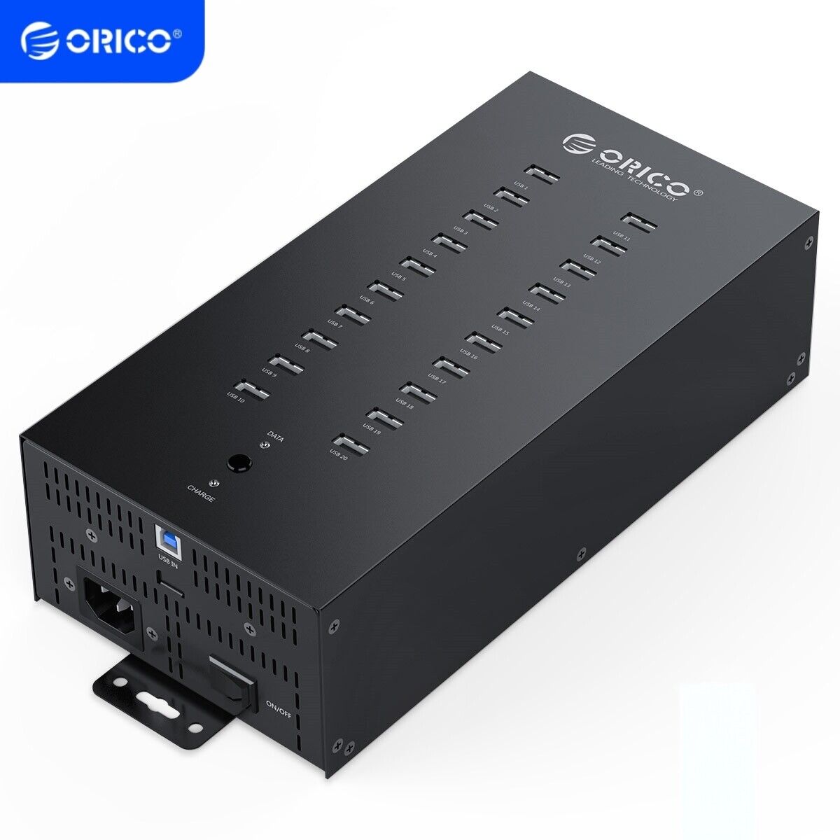 ORICO USB 2.0 Hub 20 Ports Mountable 150W Powered Industrial Grade USB 2.0 Hub