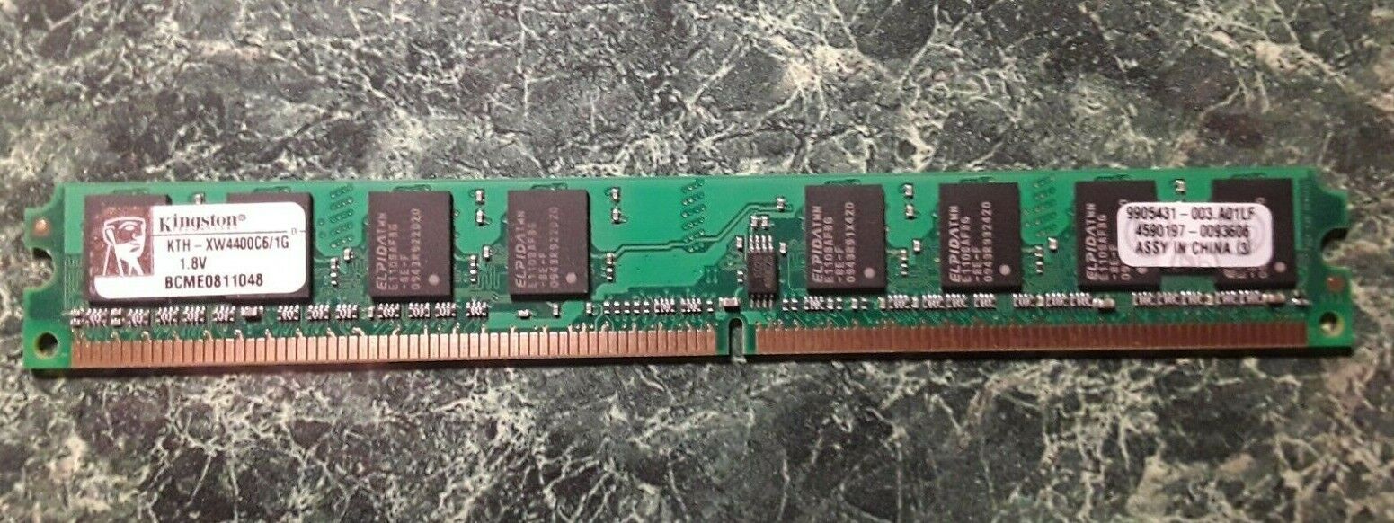 Kingston KTH-XW4400C6/1G 1GB PC2-6400 DDR2-800 DIMM, 