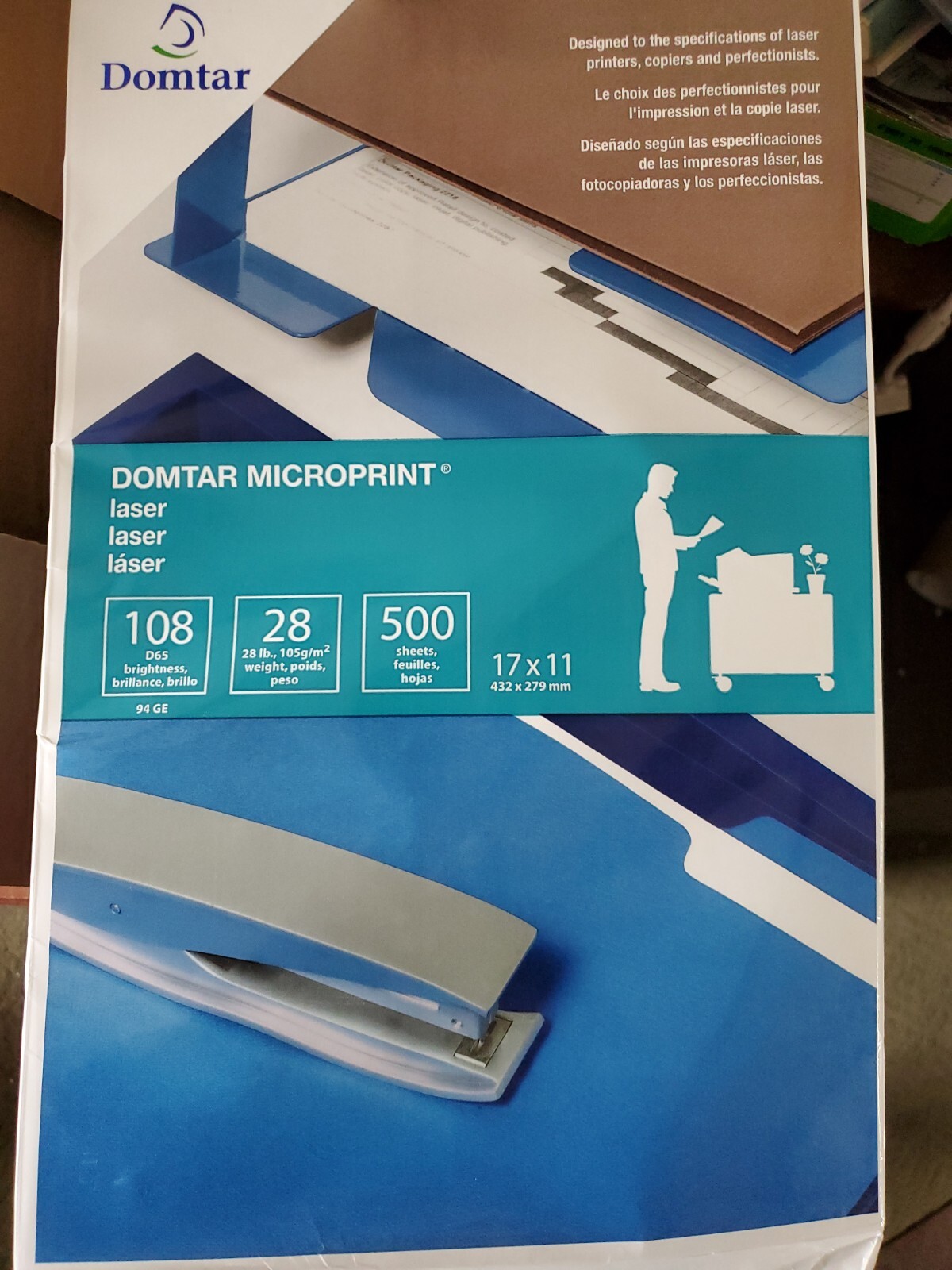 DOMTAR MICROPRINT LASER 17x11 COMPUTER PRINTER PAPER~36 Sheets