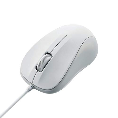ELECOM Wired Mouse Small 3-Button USB Optical White ROHS Compliant