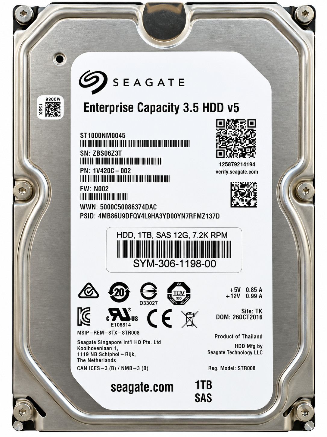 Seagate ST1000NM0045 1TB 7.2K 12Gb/s SAS 3.5" Enterprise HDD