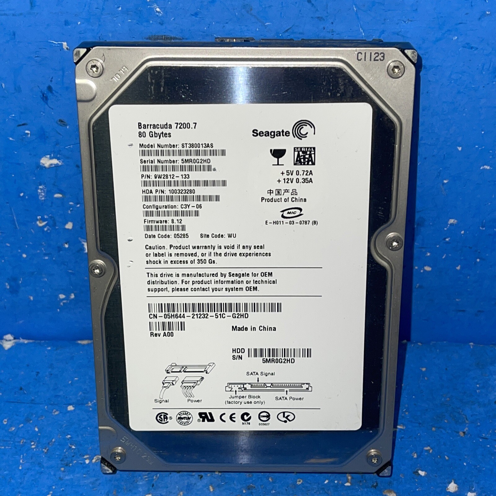 Seagate Barracuda 7200.7 80GB 9W2812-133 Internal 7200RPM 3.5" ST380013AS HDD