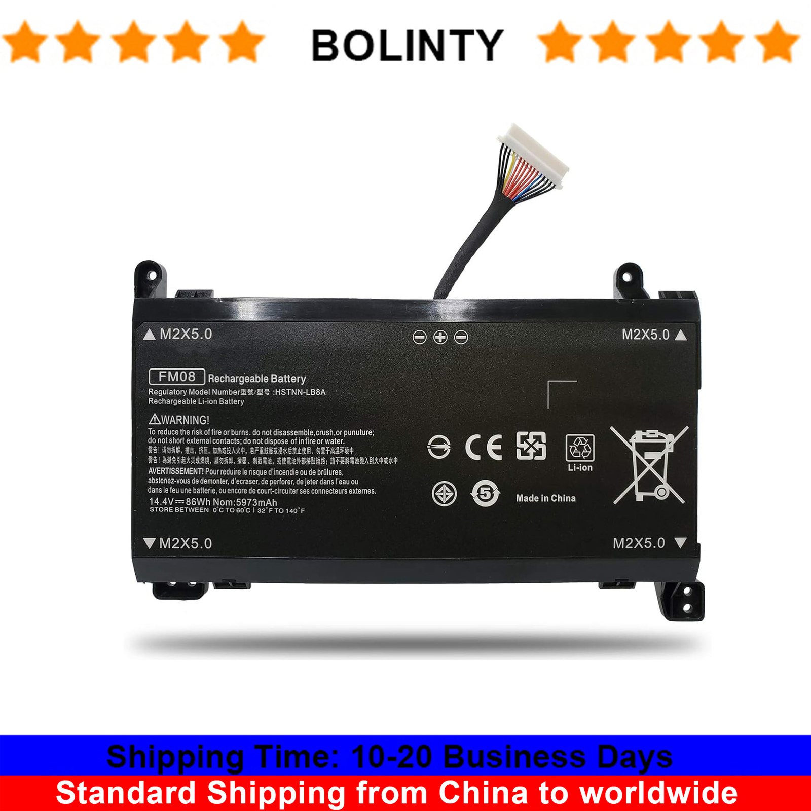 16-Pin FM08 HSTNN-LB8B Battery For HP Omen 922977-855 HSTNN-LB8B HSTNN-LB8A 86WH