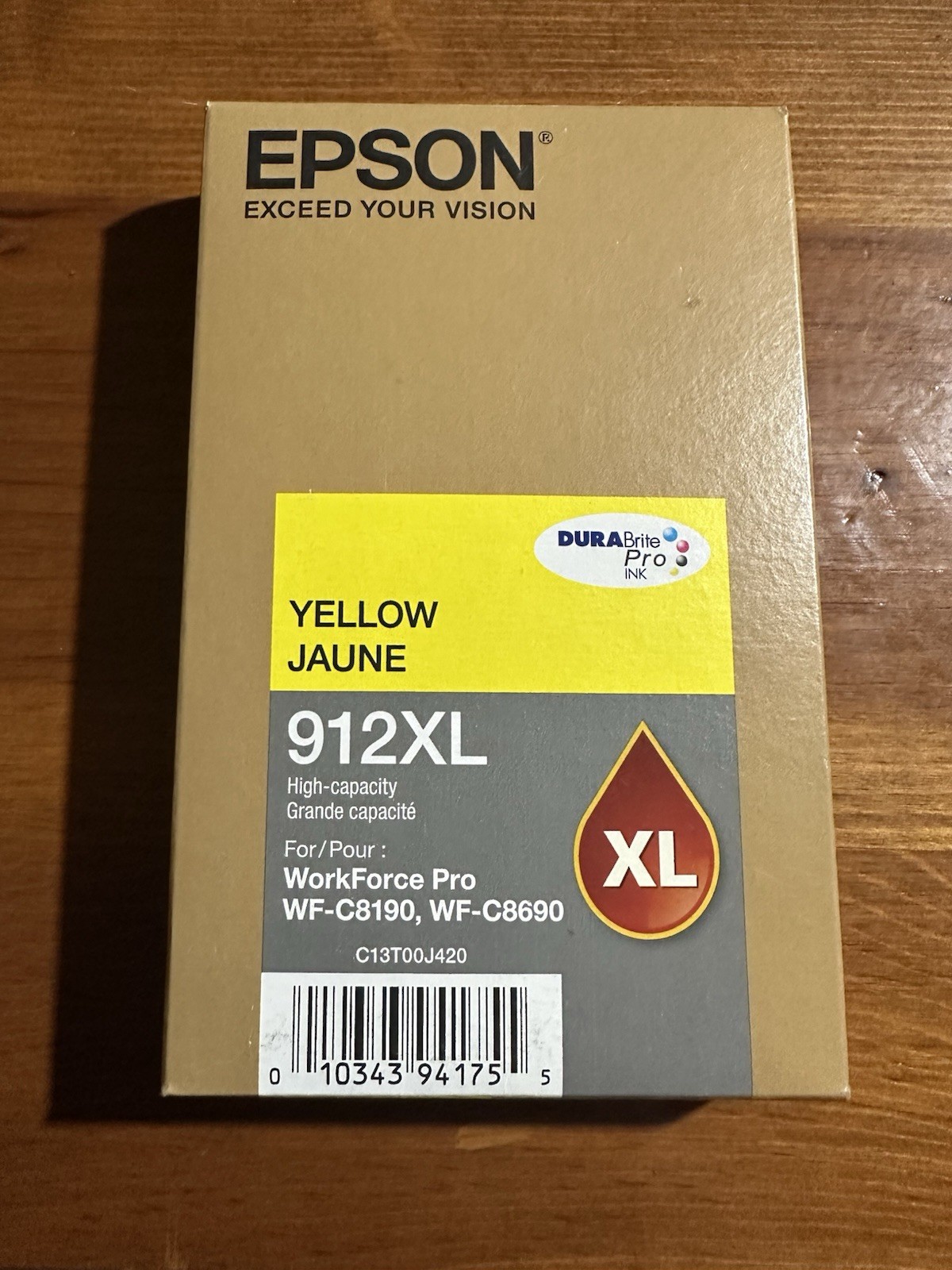 Epson T912XL DURABrite Pro High-Capacity Yellow Ink Cartridge [T912XL420]