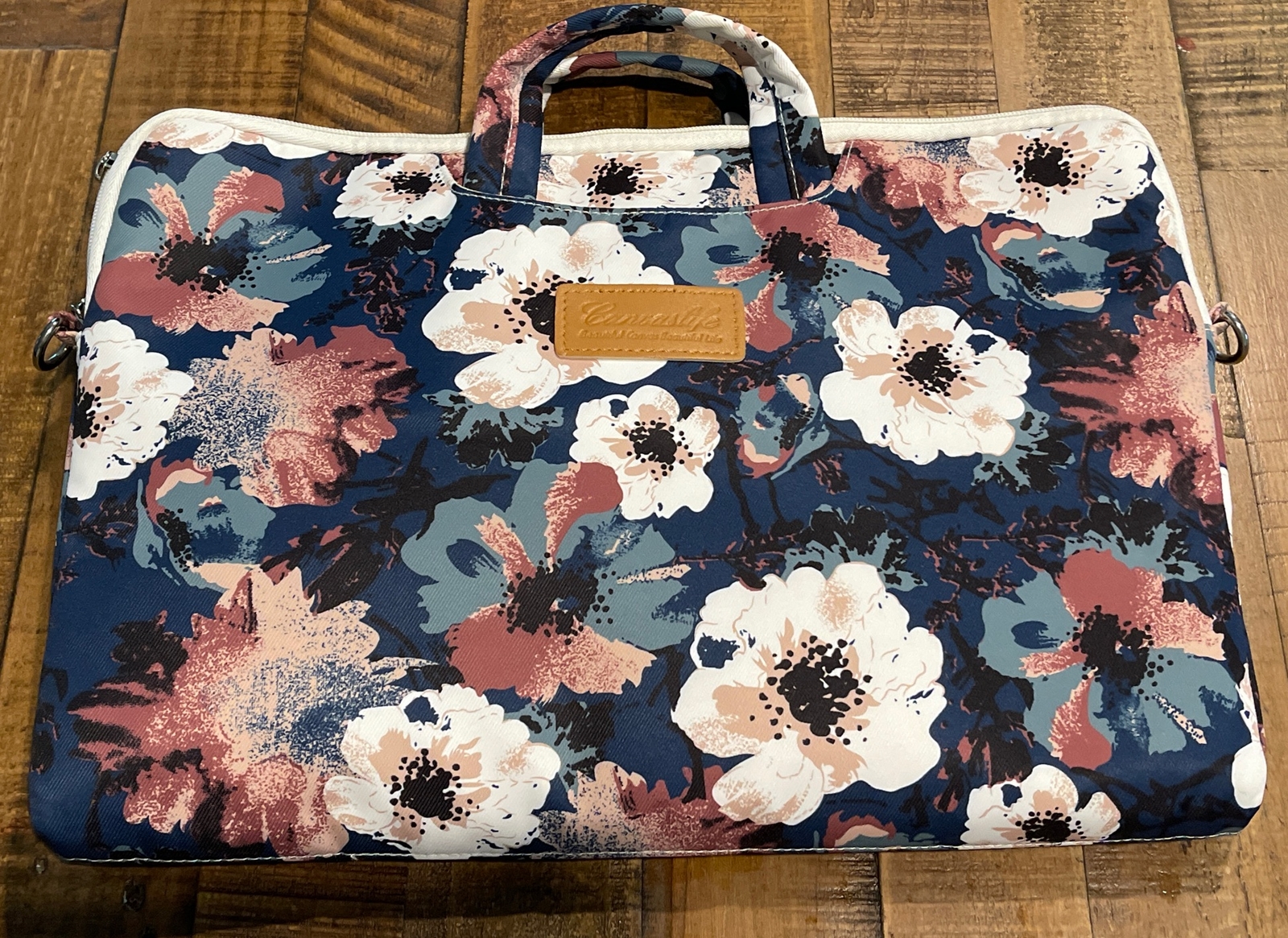 Canvaslife Canvas Elegant Floral Flower Print Padded Laptop Computer Bag