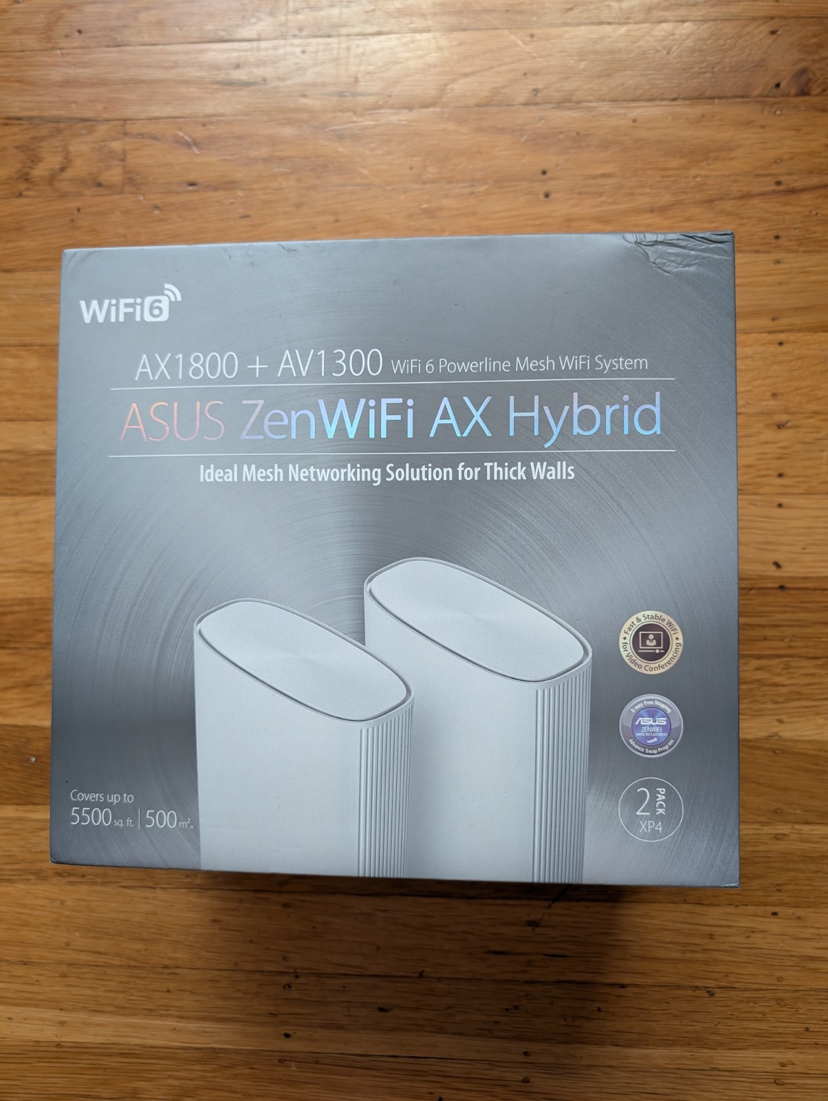 ASUS ZenWiFi AX Hybrid Powerline Mesh WiFi6 System (XP4) 2PK For Thick Walls