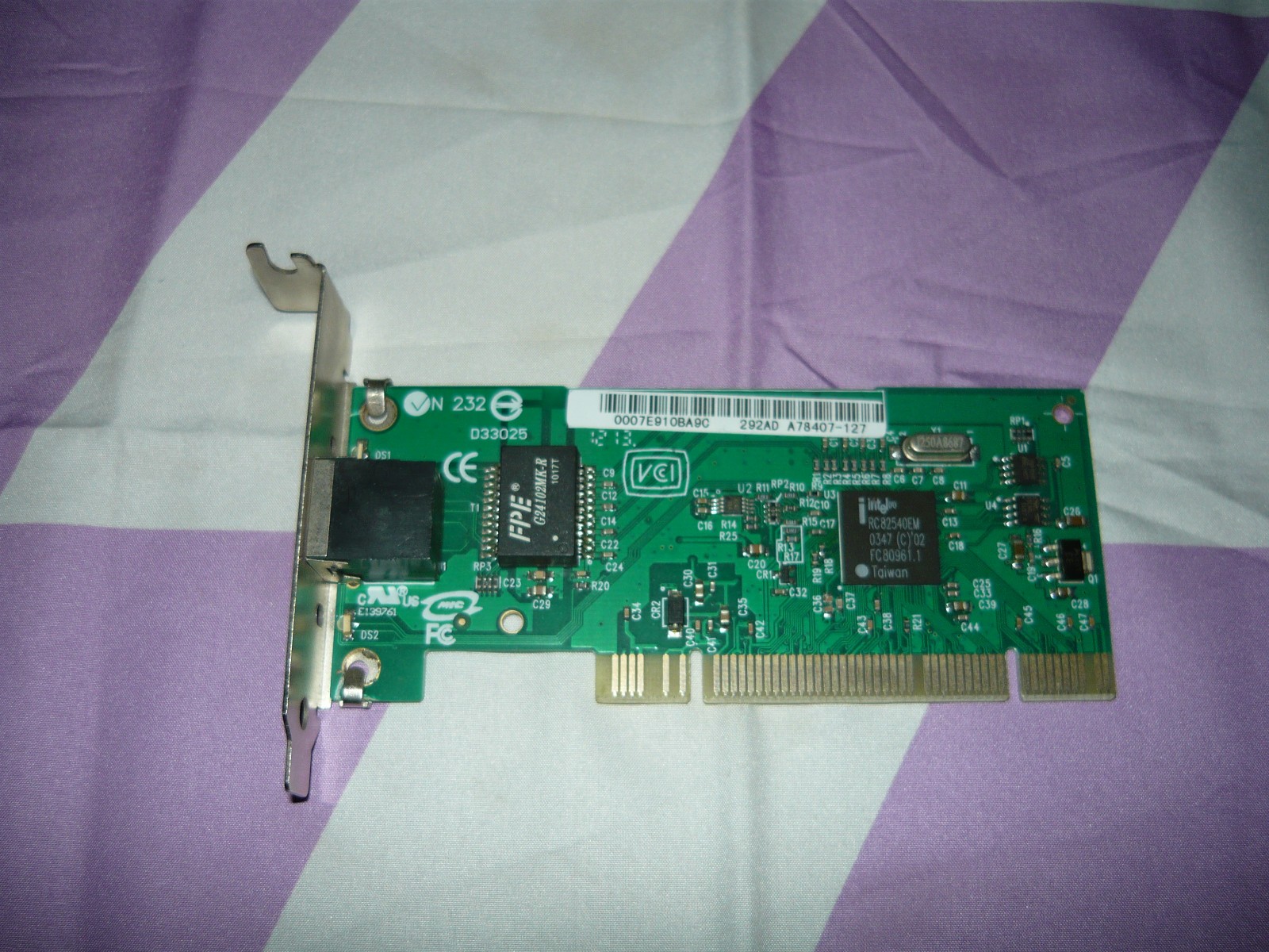 Intel RC82540EM Gigabit Ethernet PCI Card Low Profile Used