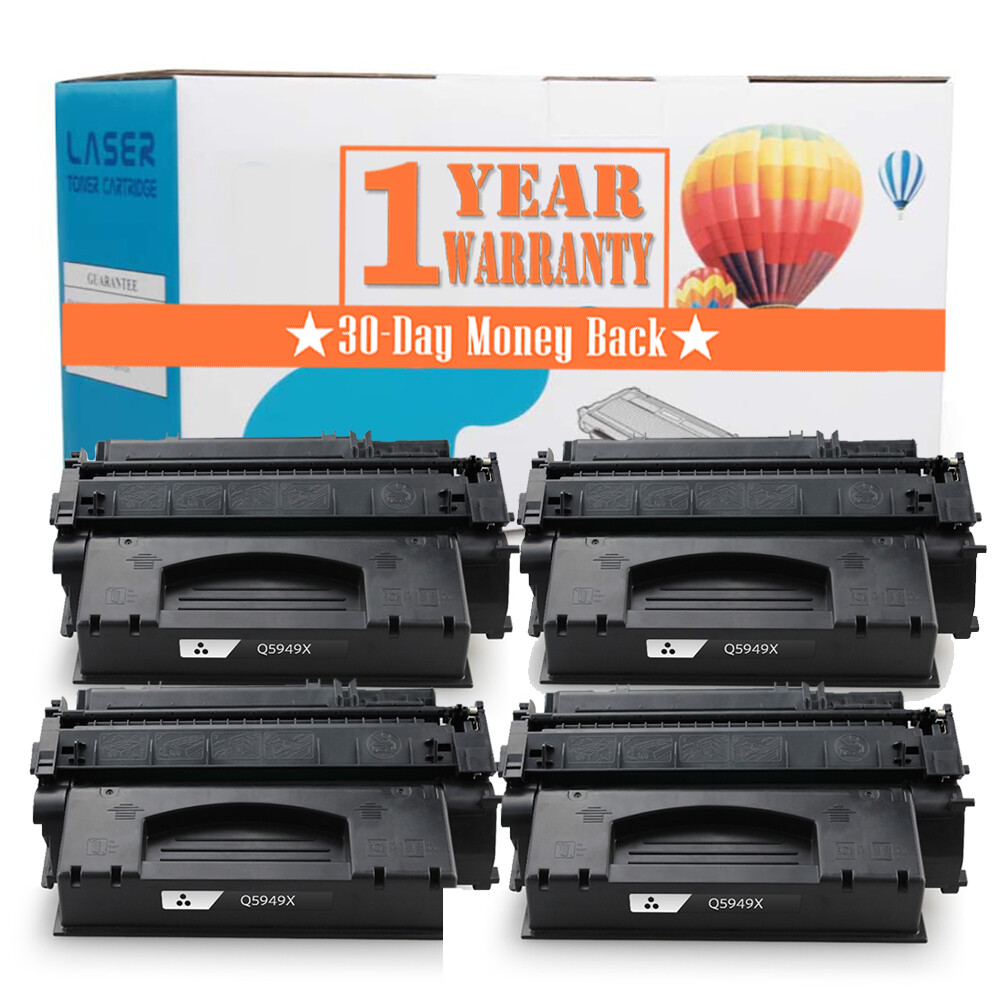 4 Pack Black Toner Cartridge Q7553X 53X For HP LaserJet P2015 P2015dn M2727 MFP