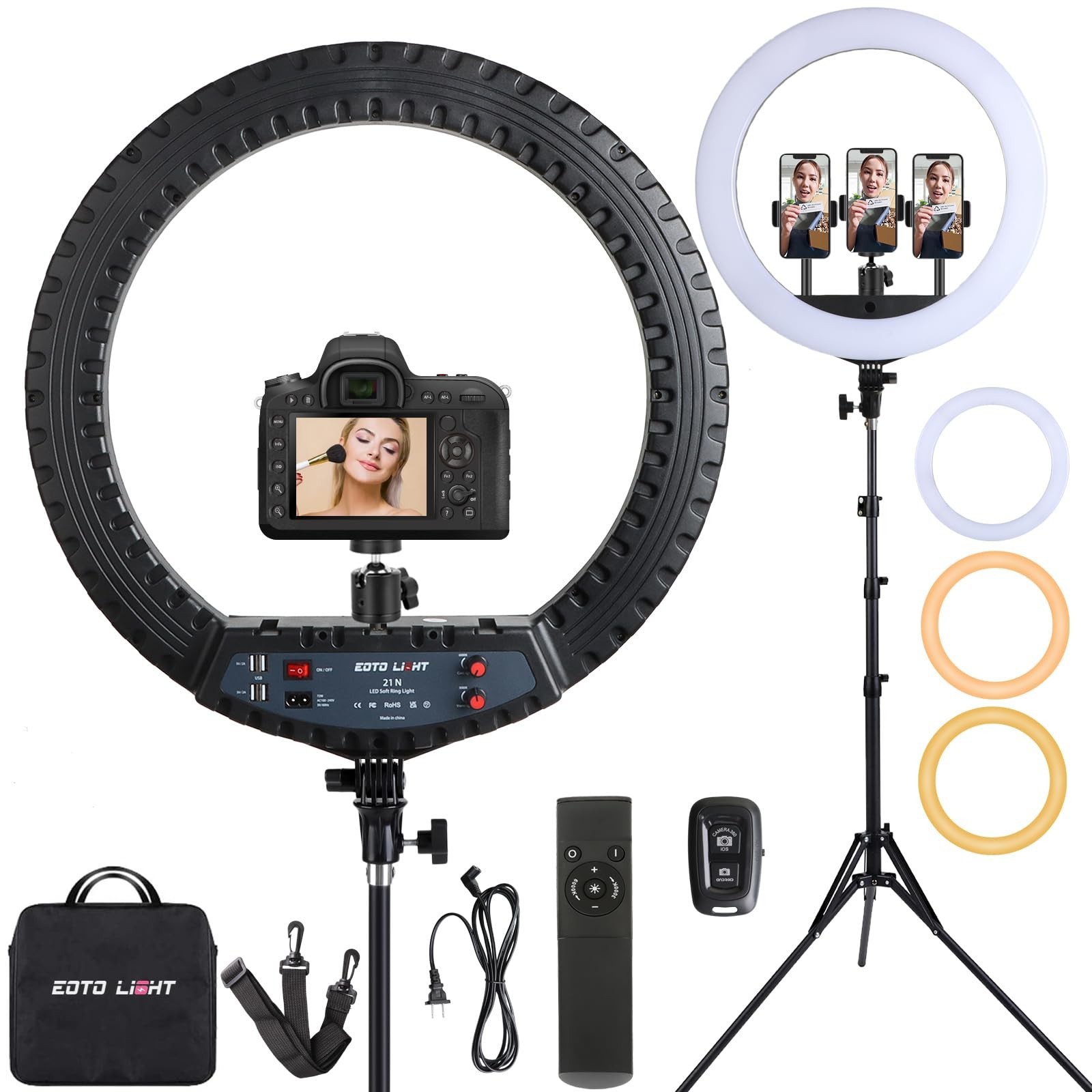 21 inch LED Ring Light with Tripod Stand, Video Ring Light for Self... Fast Ship