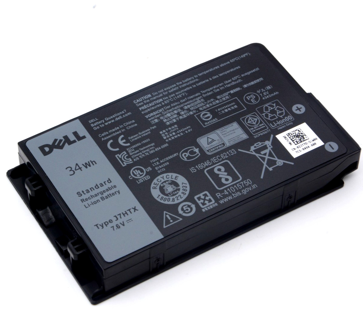 34Wh OEM J7HTX Battery For Dell Latitude 7220 7202 7212 Rugged Tablet 451-BCDH