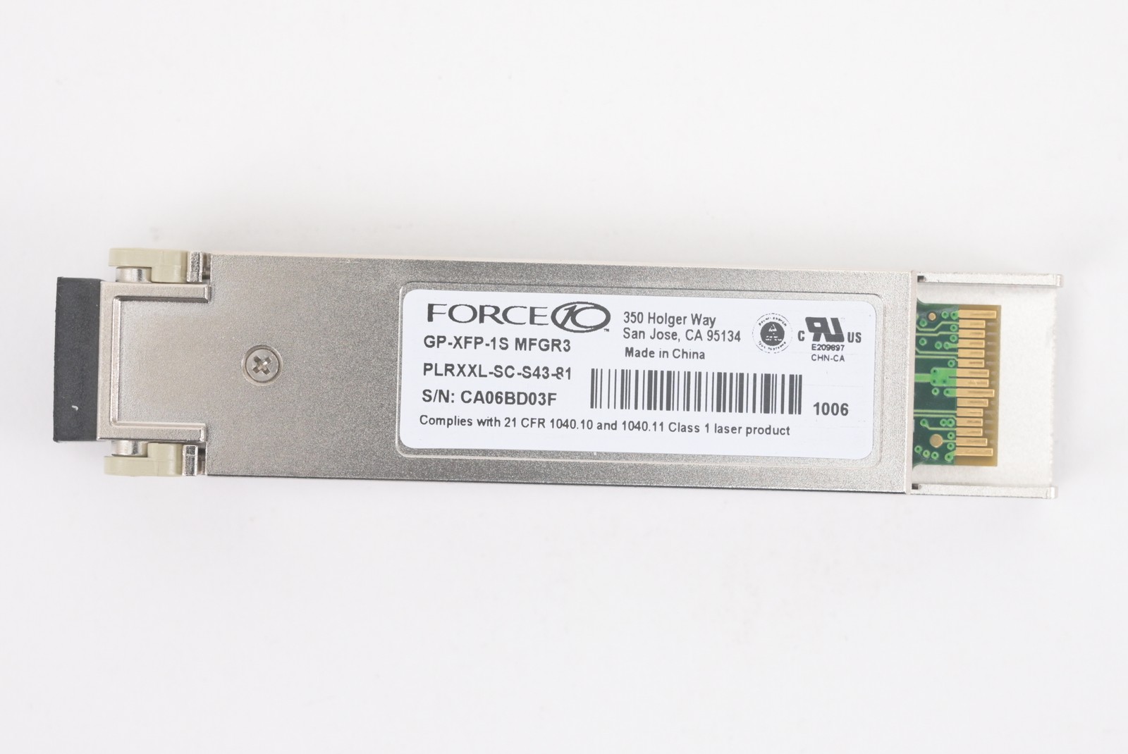 Dell Force10 10Gb XFP Optical Transceiver 850nm LC Duplex GP-XFP-1S 2C4K7 MFGR3