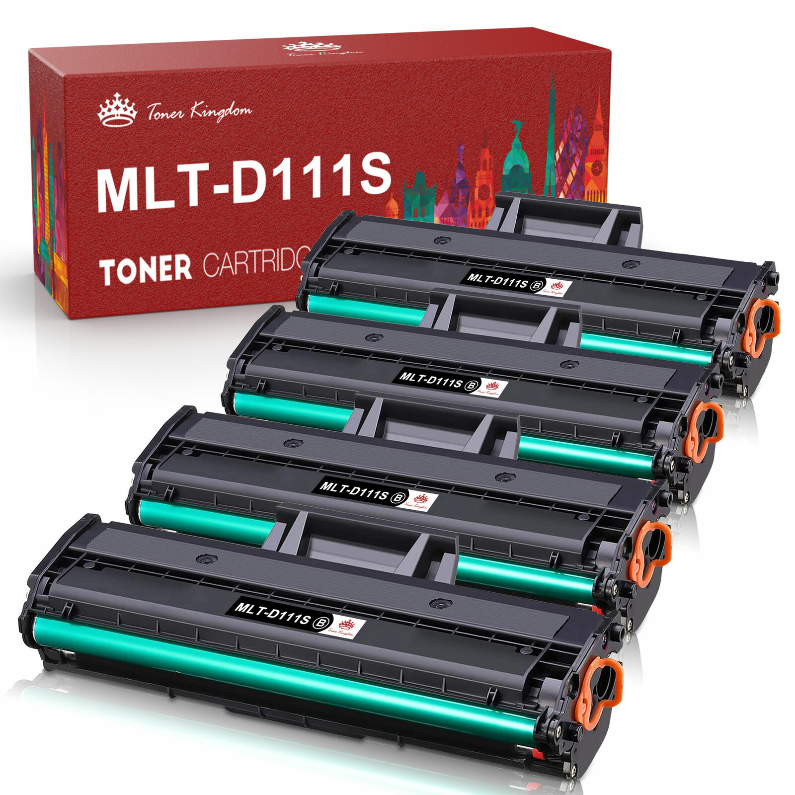 4PK High Yield Black MLT-D111S Toner Cartridge for Samsung Xpress M2070FW M2020W