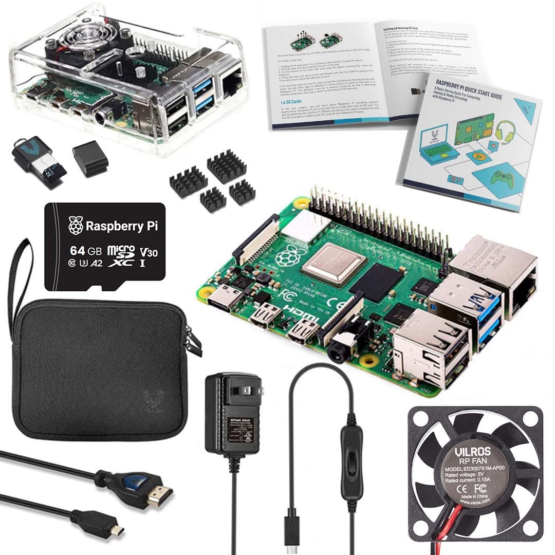 Vilros Raspberry Pi 4 Complete Starter Kit Includes Raspberry Pi 4 Board, Fan...