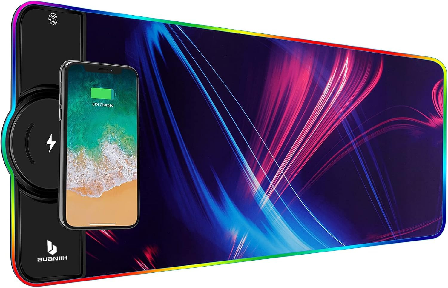 Mouse Pad,Gaming Desk Mat,Mouse Pad with Wireless Charging | 15W Fast Chargering