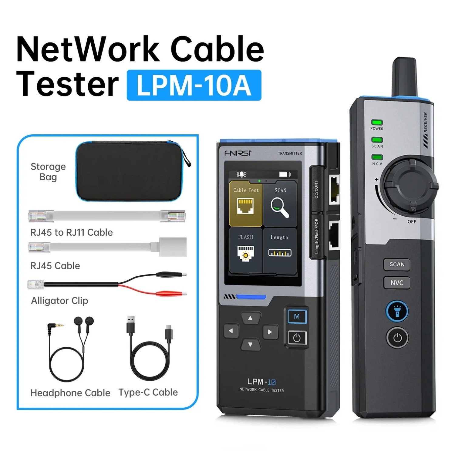 Intelligent Cable Finder RJ45/RJ11 Line Tester Network Repair FNIRSI LPM-10A