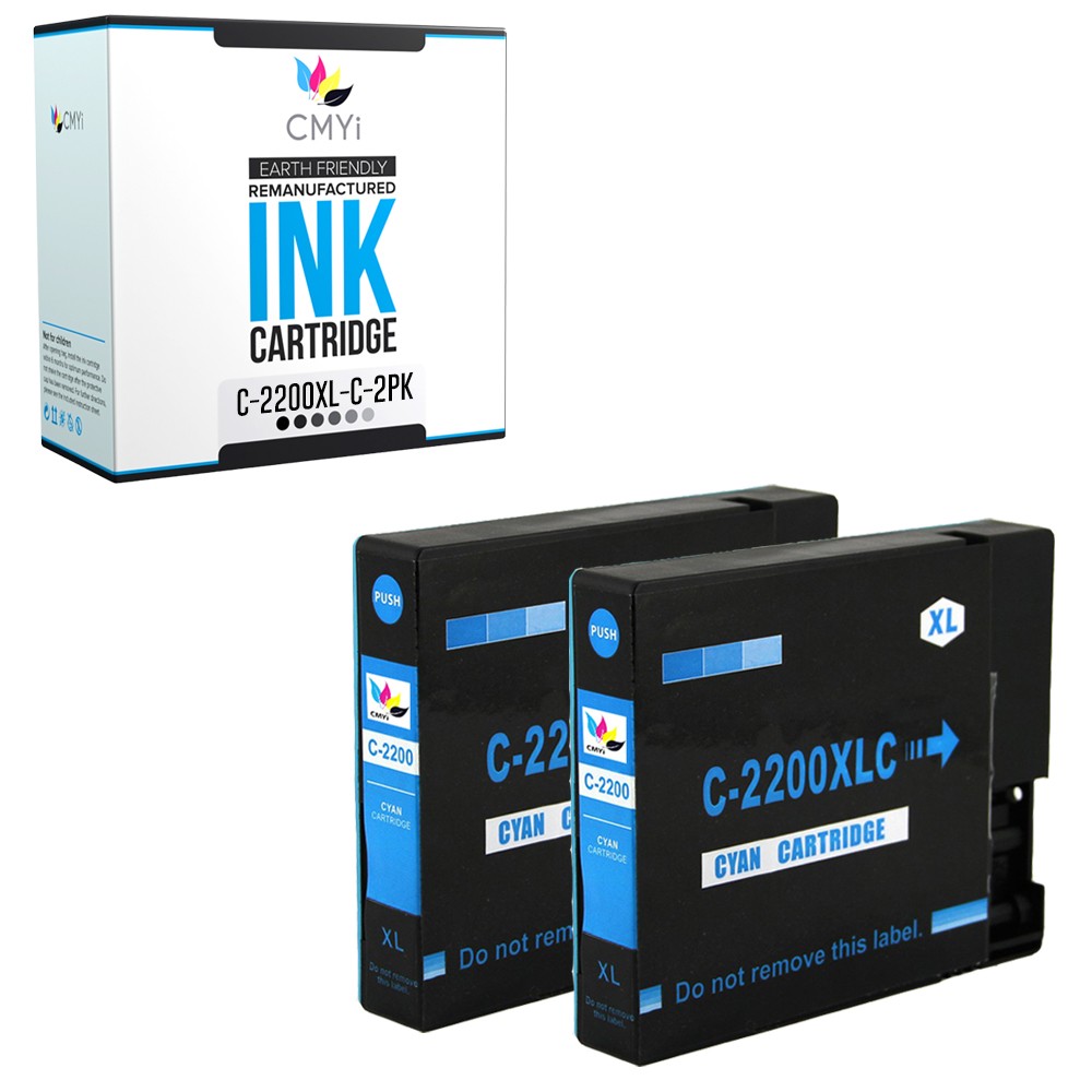 CMYi 2-Pack Compatible PGI-2200XL Cyan Ink Cartridge fits Canon MAXIFY iB4020