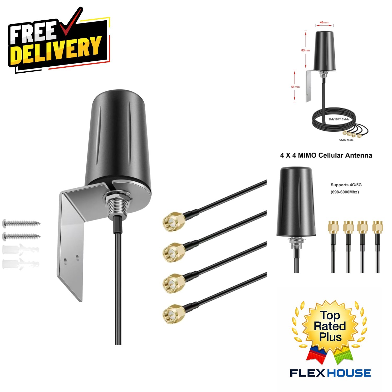 4x4 MIMO Omnidirectional 5G Antenna for Home and RV Internet Performance Boost